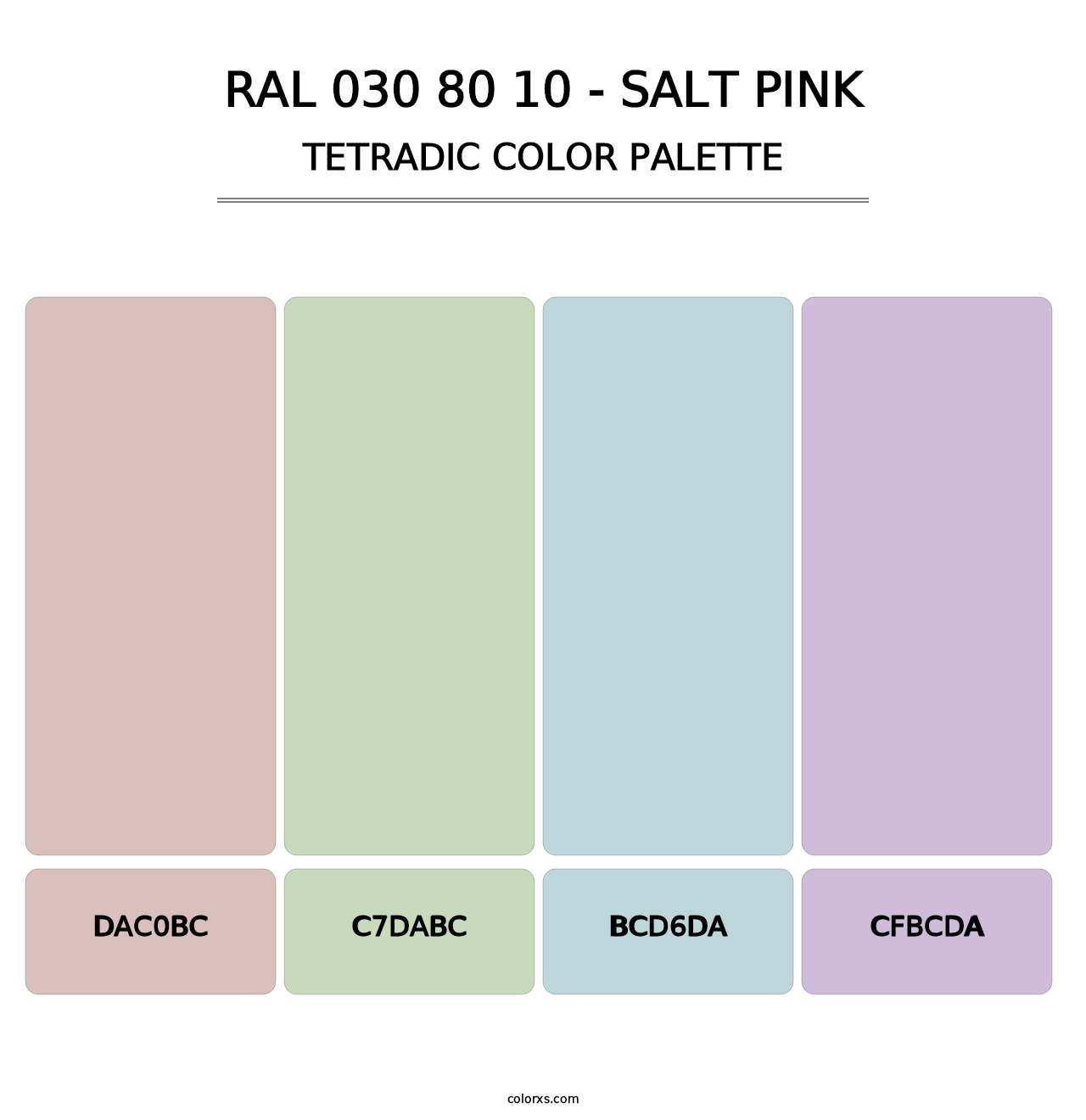 RAL 030 80 10 - Salt Pink - Tetradic Color Palette