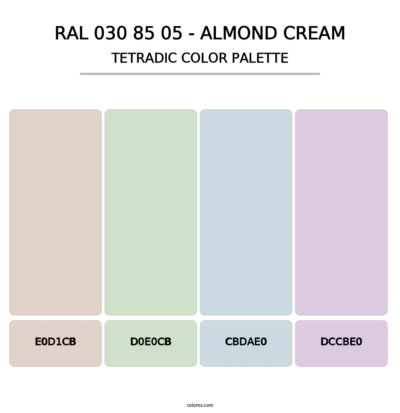 RAL 030 85 05 - Almond Cream - Tetradic Color Palette