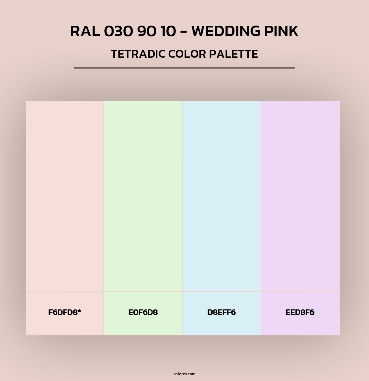 RAL 030 90 10 - Wedding Pink - Tetradic Color Palette