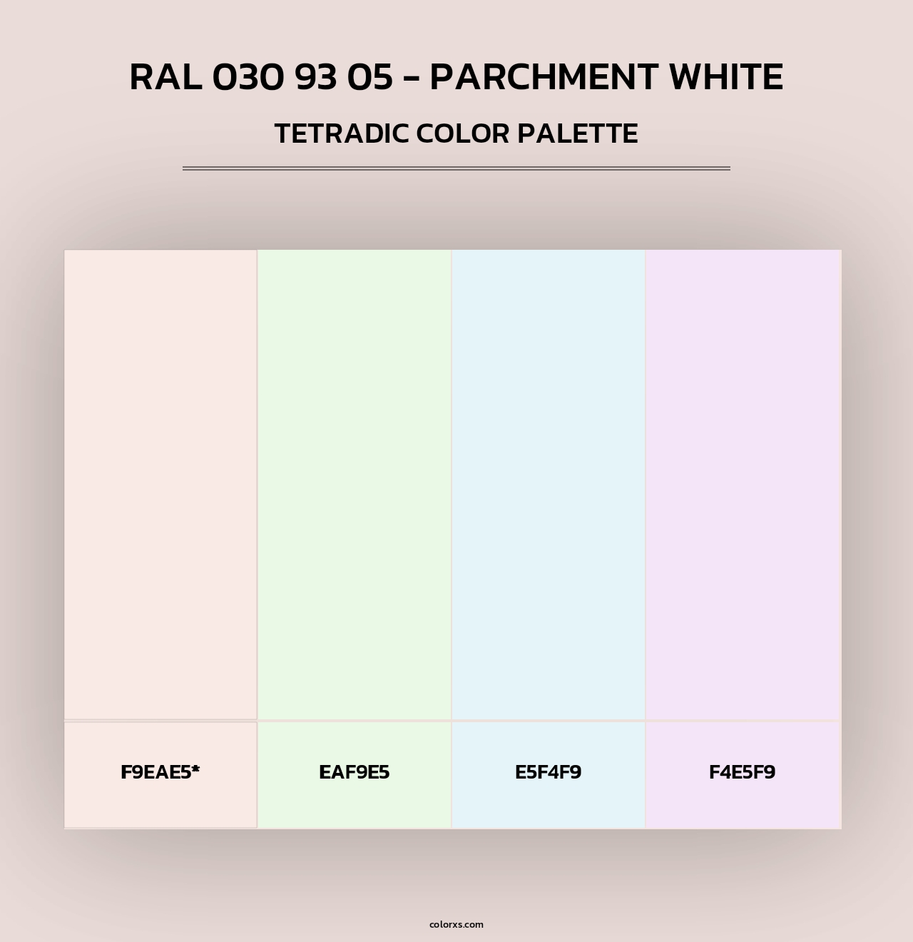 RAL 030 93 05 - Parchment White - Tetradic Color Palette