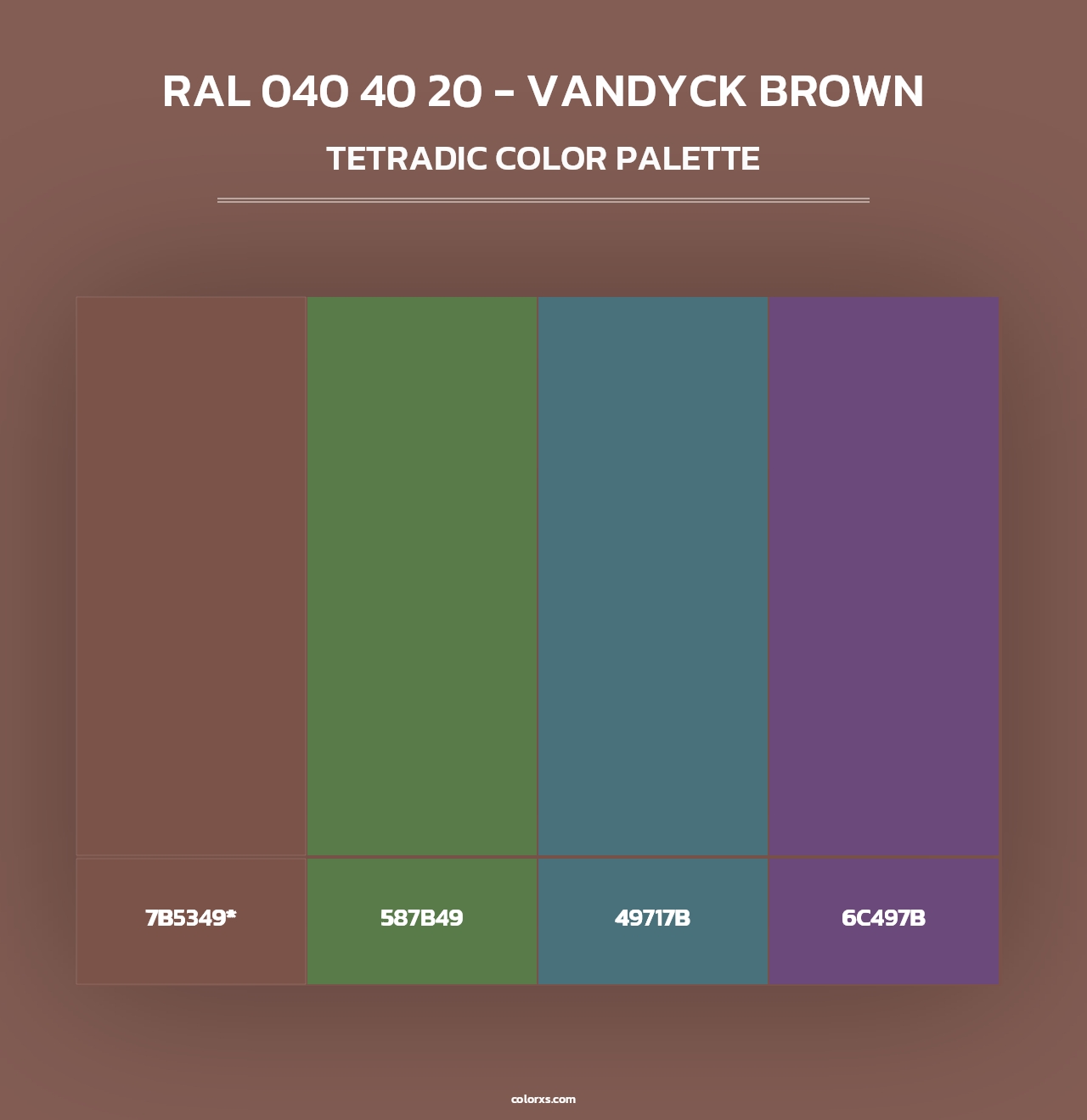 RAL 040 40 20 - Vandyck Brown - Tetradic Color Palette