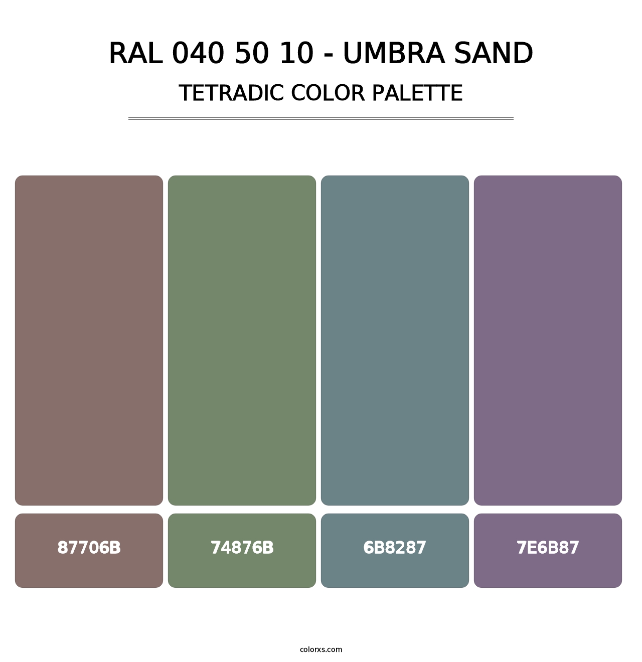 RAL 040 50 10 - Umbra Sand - Tetradic Color Palette