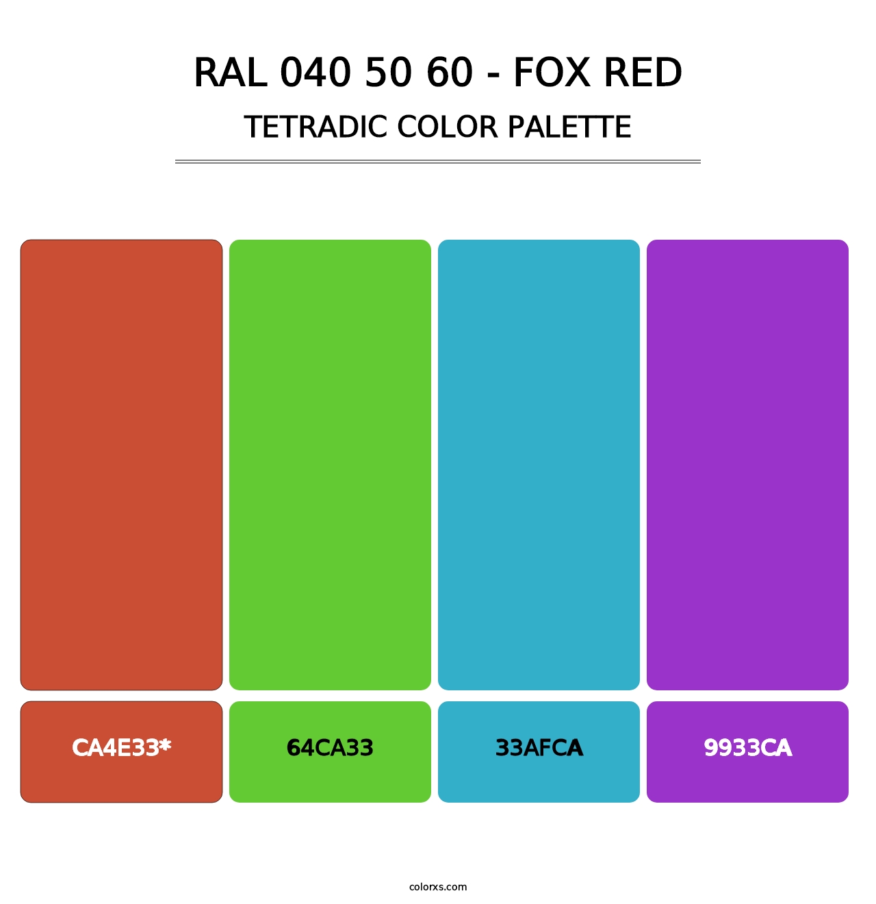 RAL 040 50 60 - Fox Red - Tetradic Color Palette