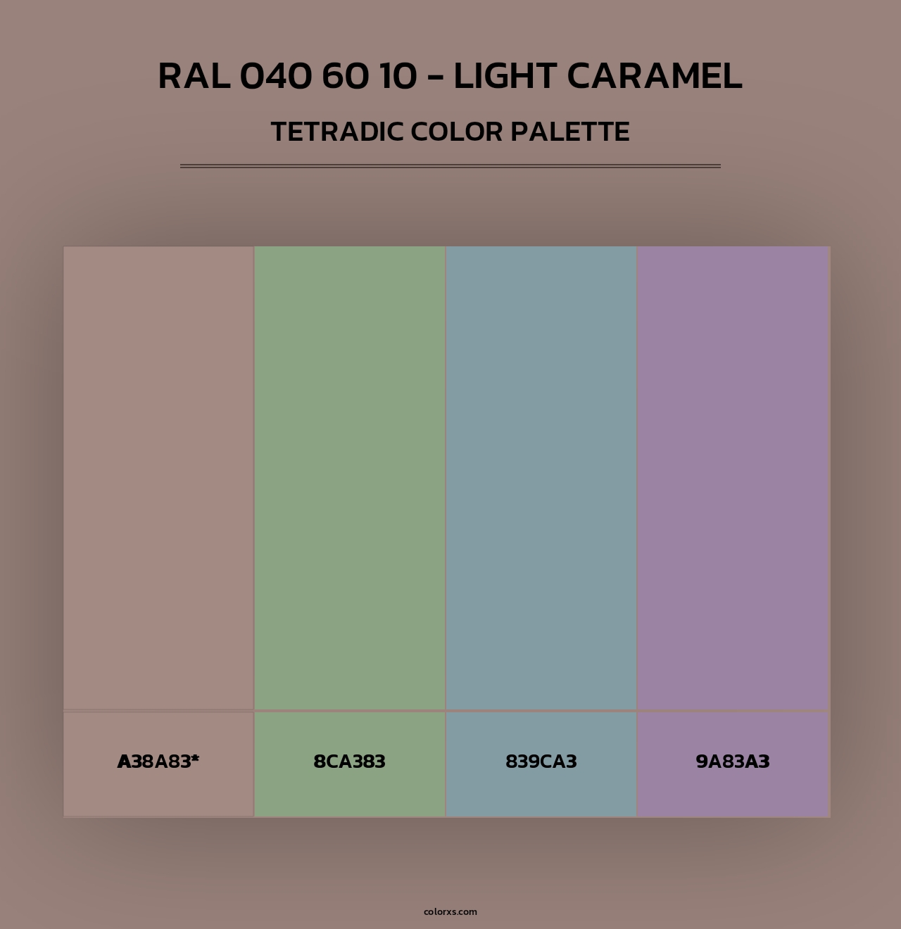 RAL 040 60 10 - Light Caramel - Tetradic Color Palette