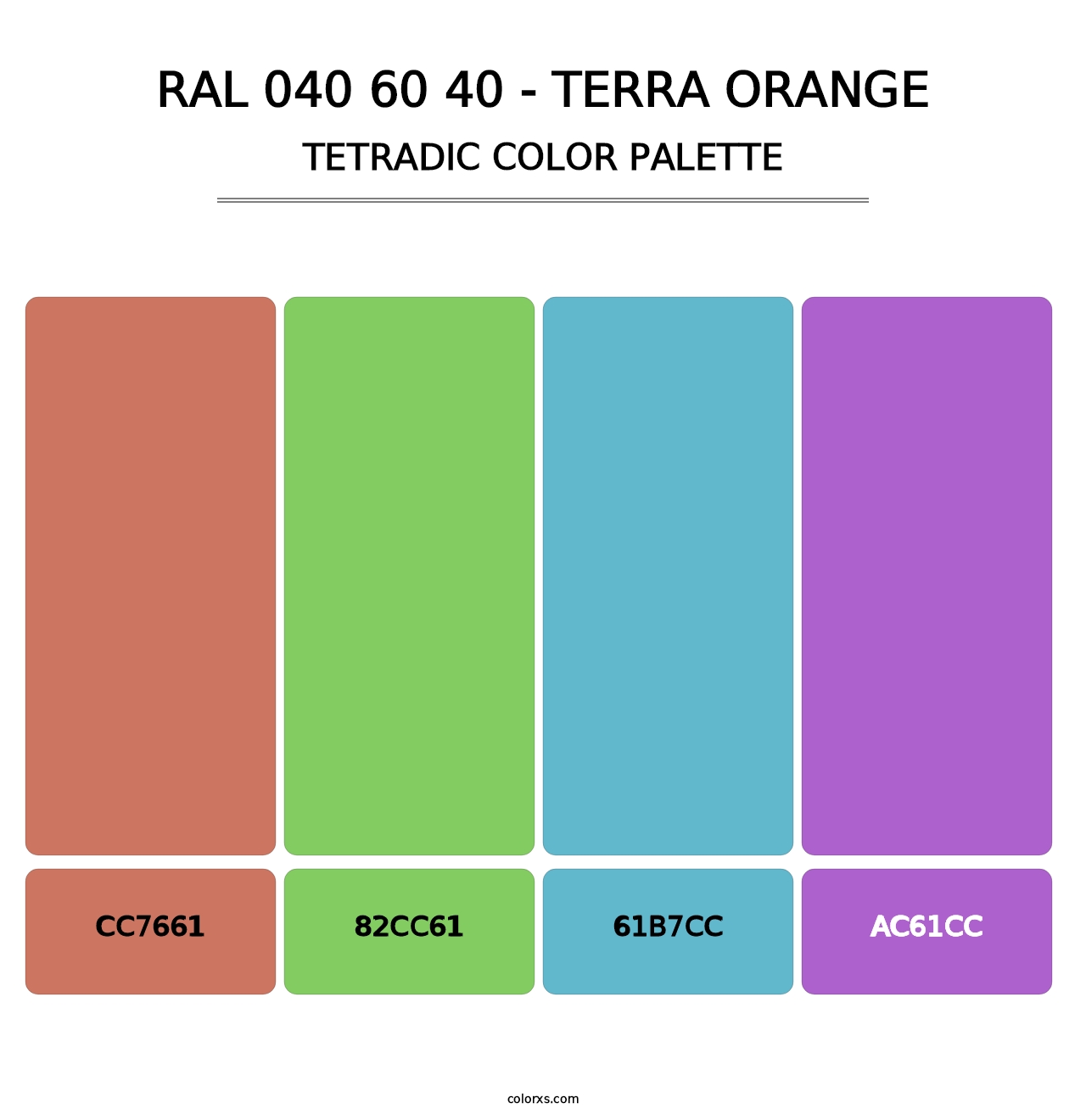 RAL 040 60 40 - Terra Orange - Tetradic Color Palette
