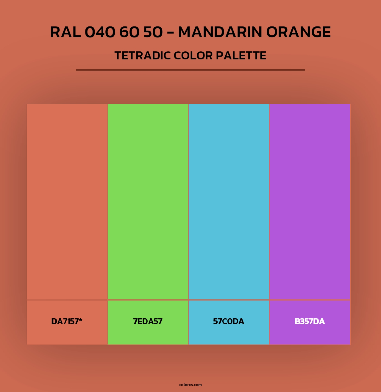 RAL 040 60 50 - Mandarin Orange - Tetradic Color Palette