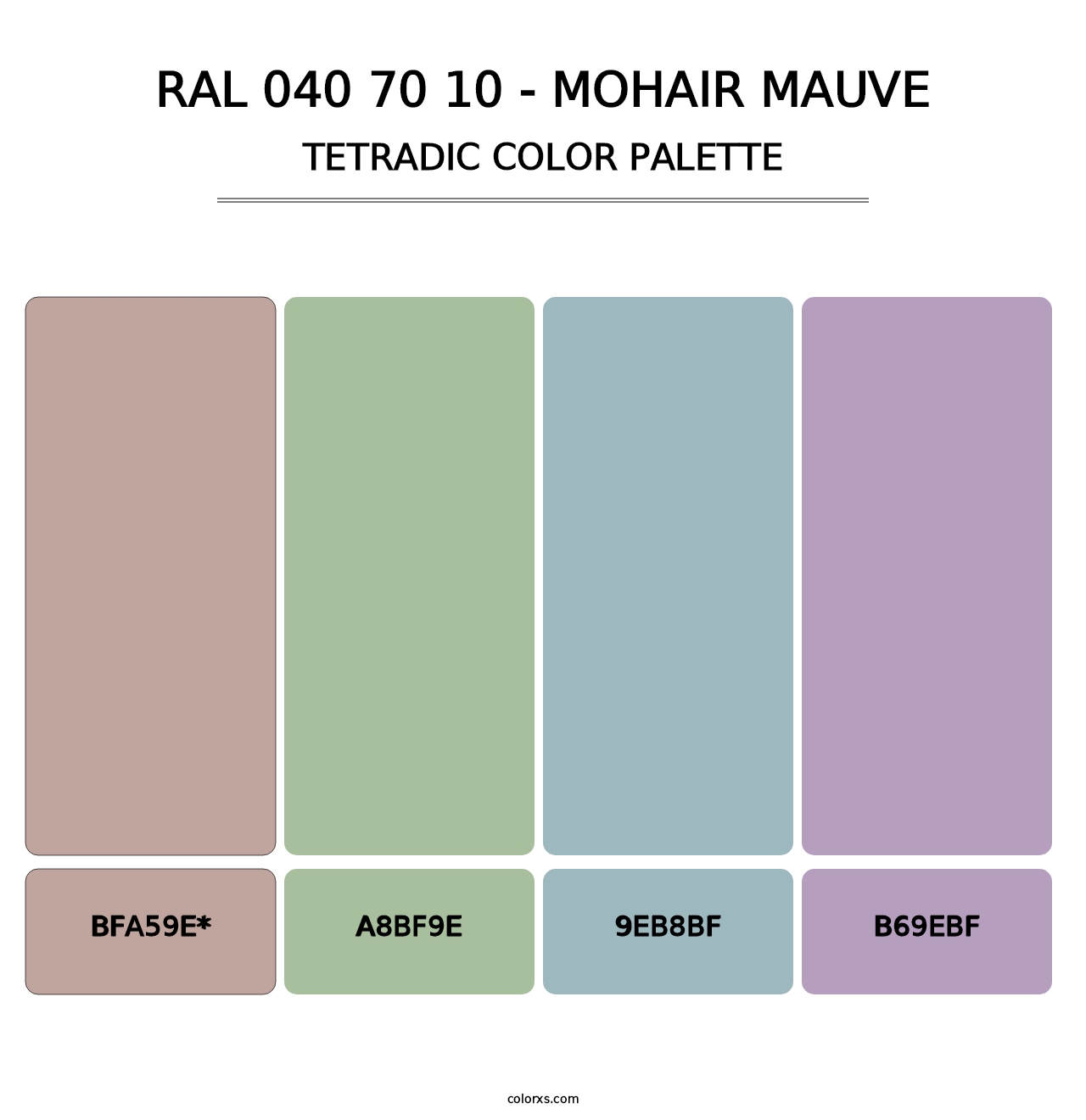 RAL 040 70 10 - Mohair Mauve - Tetradic Color Palette