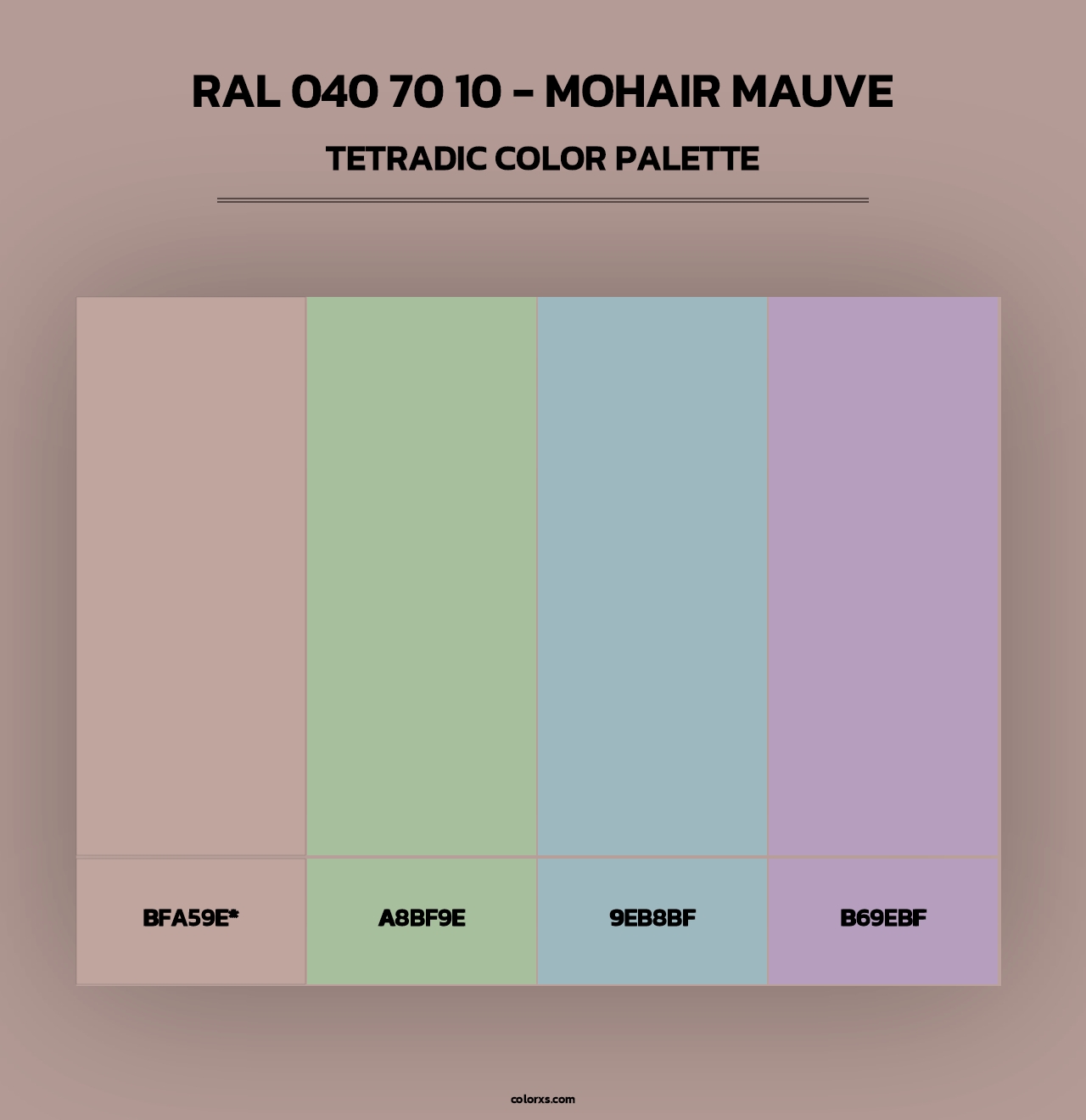 RAL 040 70 10 - Mohair Mauve - Tetradic Color Palette