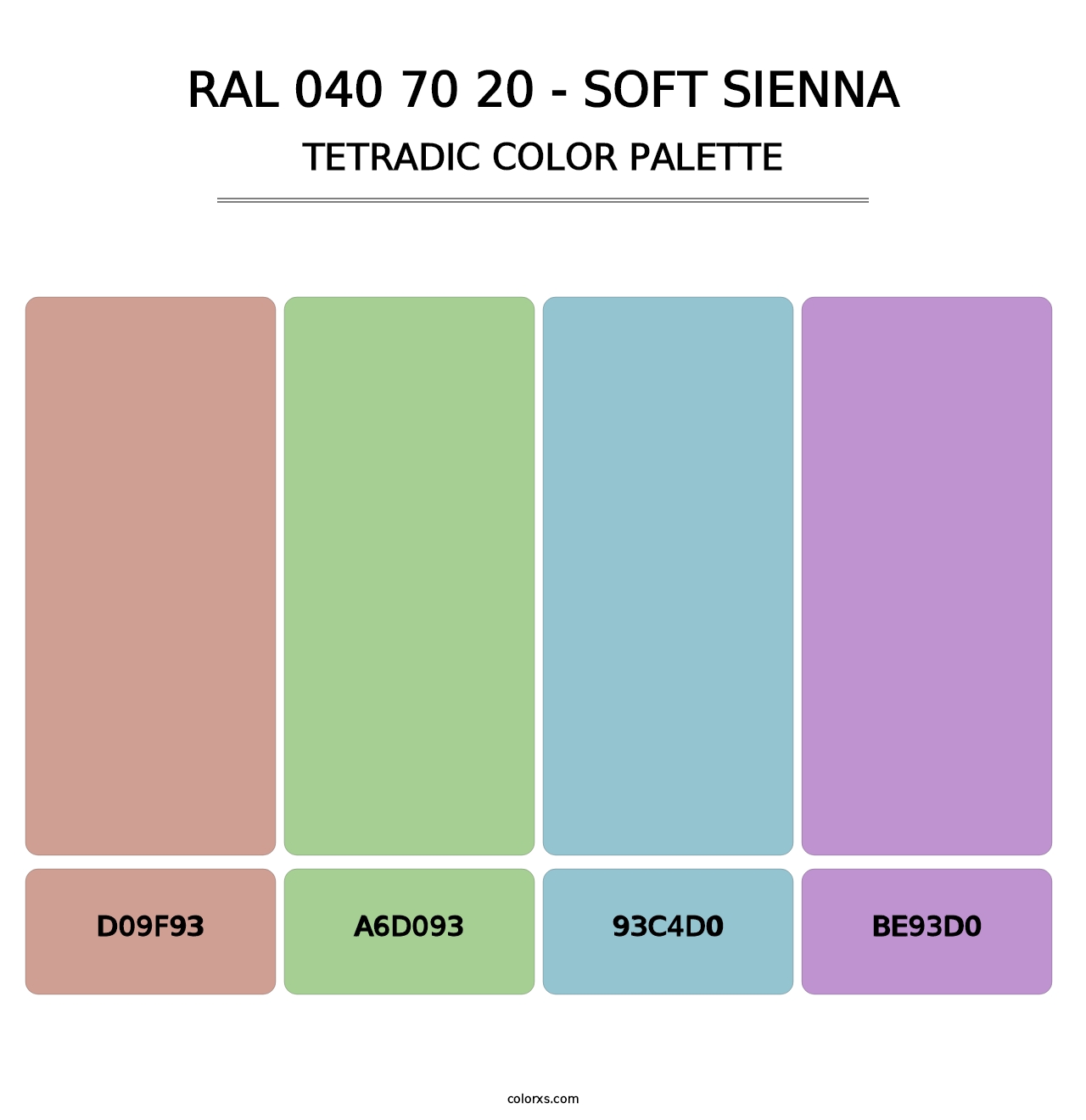 RAL 040 70 20 - Soft Sienna - Tetradic Color Palette