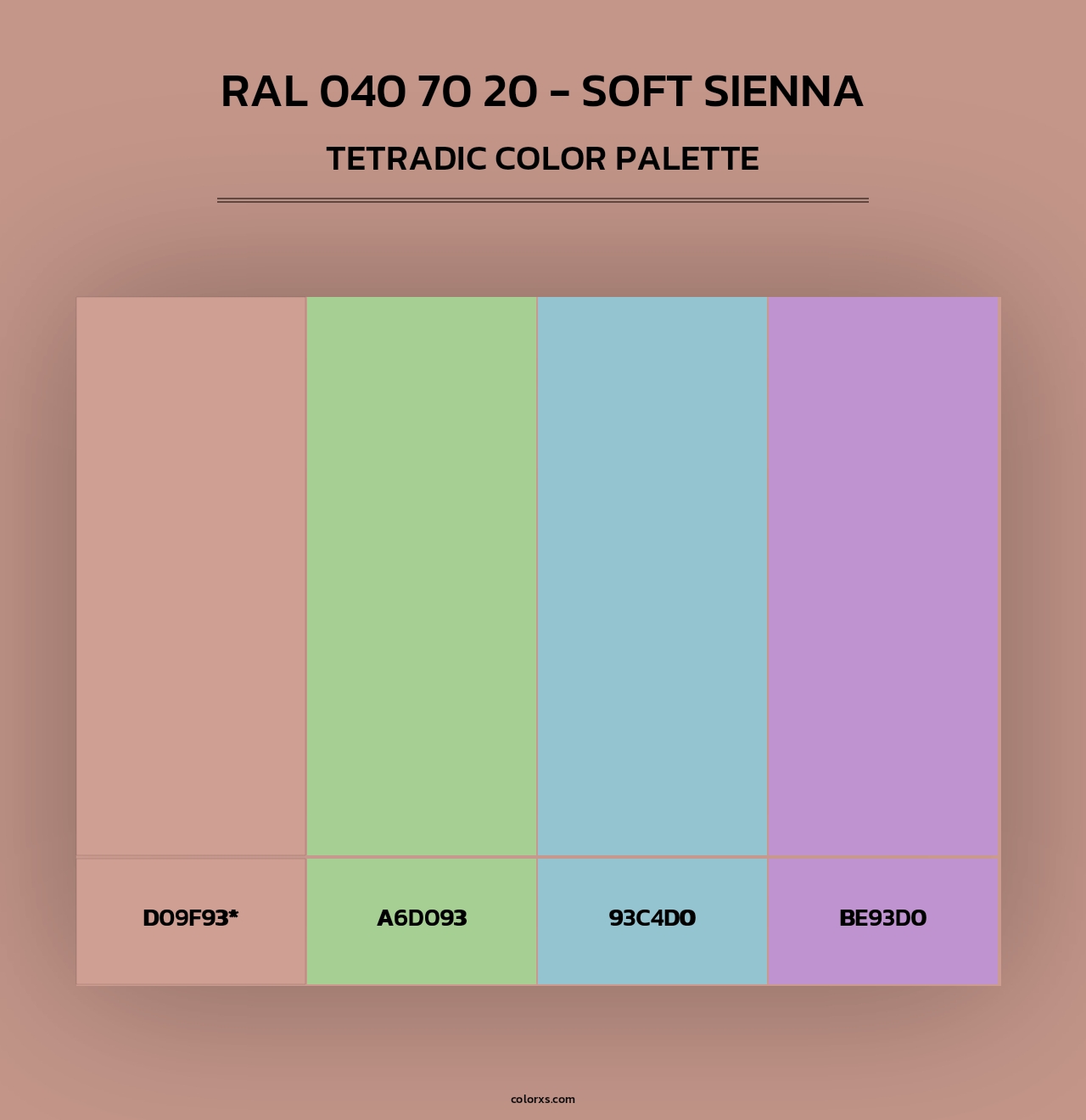 RAL 040 70 20 - Soft Sienna - Tetradic Color Palette