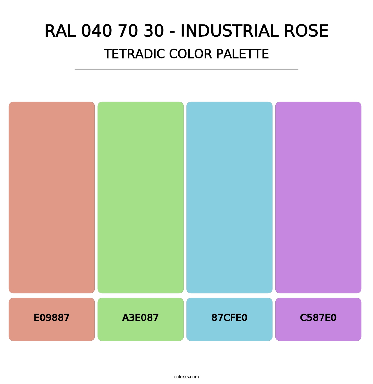 RAL 040 70 30 - Industrial Rose - Tetradic Color Palette