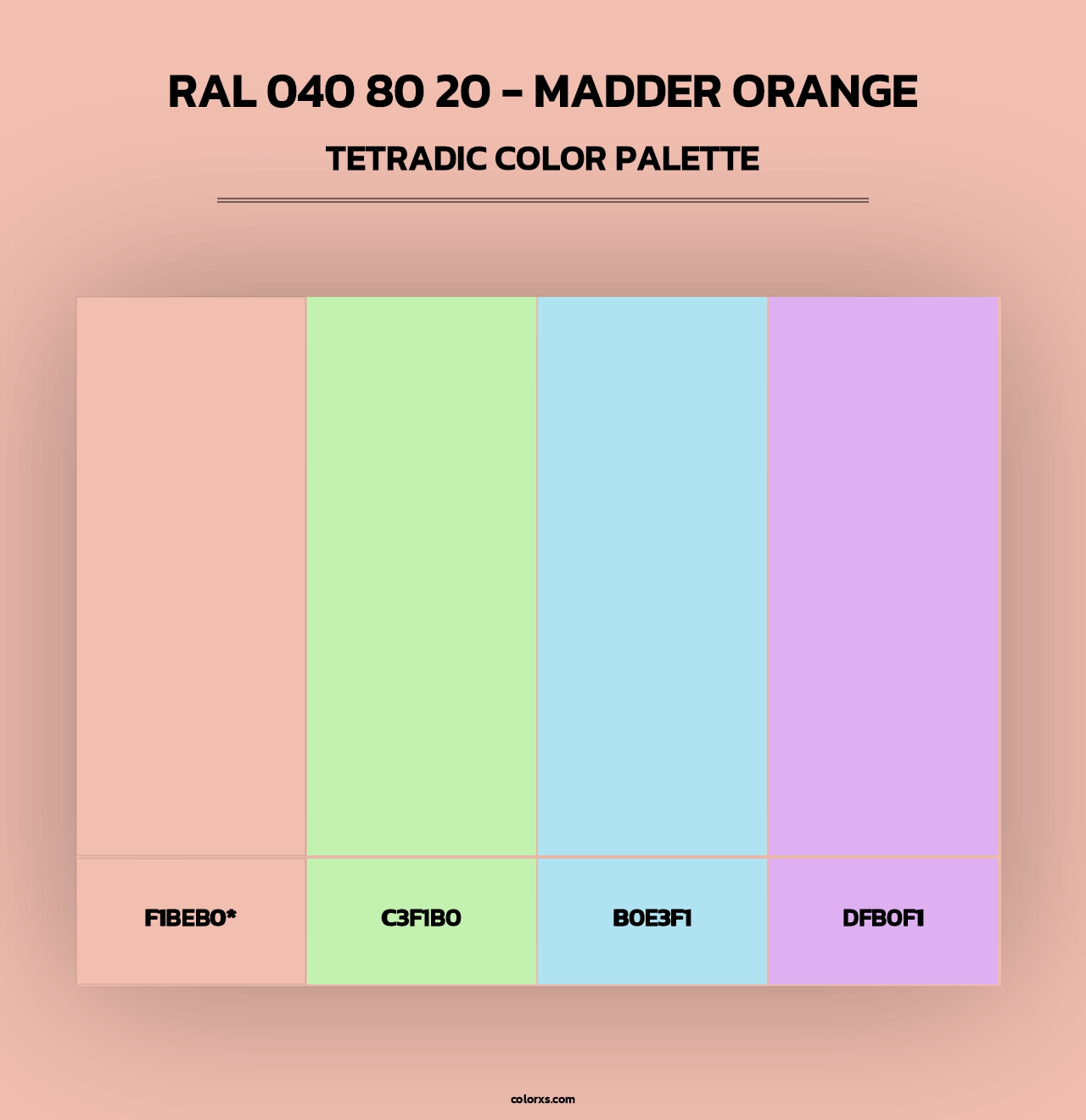 RAL 040 80 20 - Madder Orange - Tetradic Color Palette