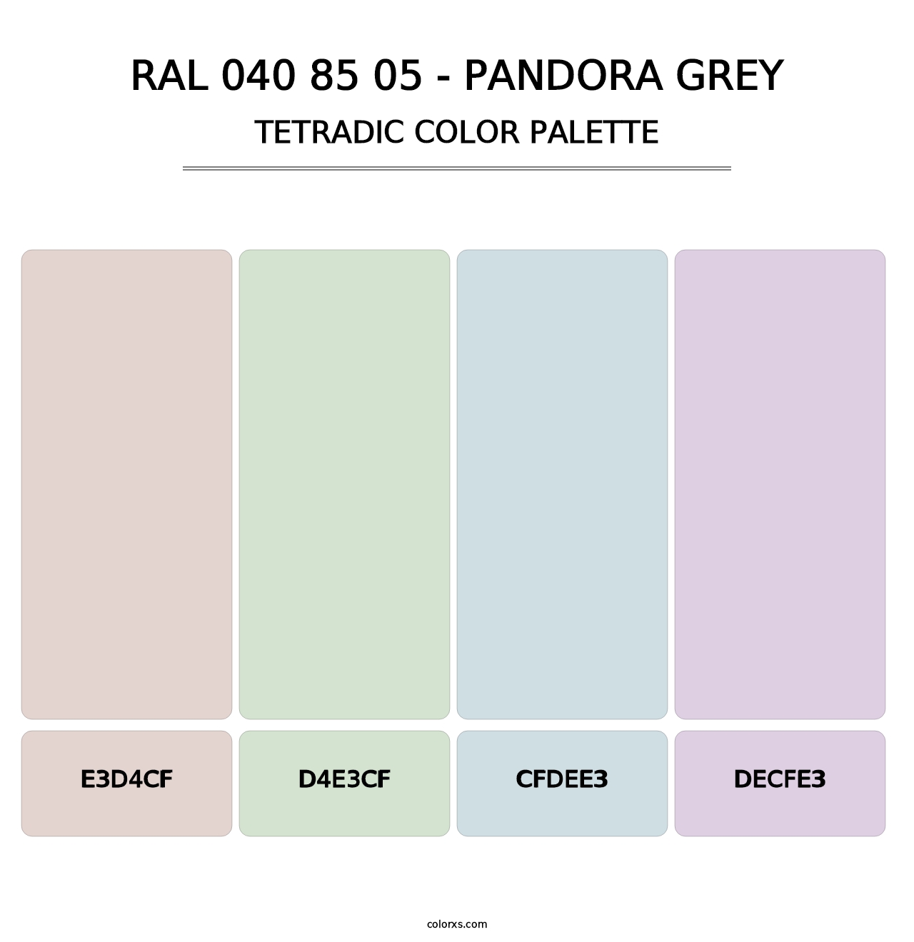 RAL 040 85 05 - Pandora Grey - Tetradic Color Palette