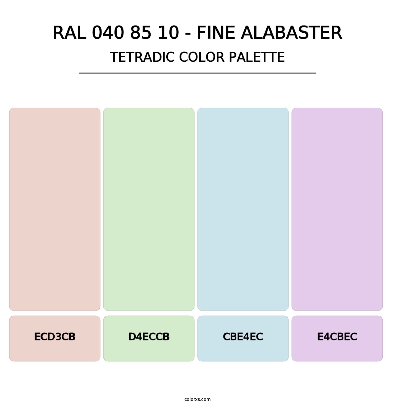 RAL 040 85 10 - Fine Alabaster - Tetradic Color Palette