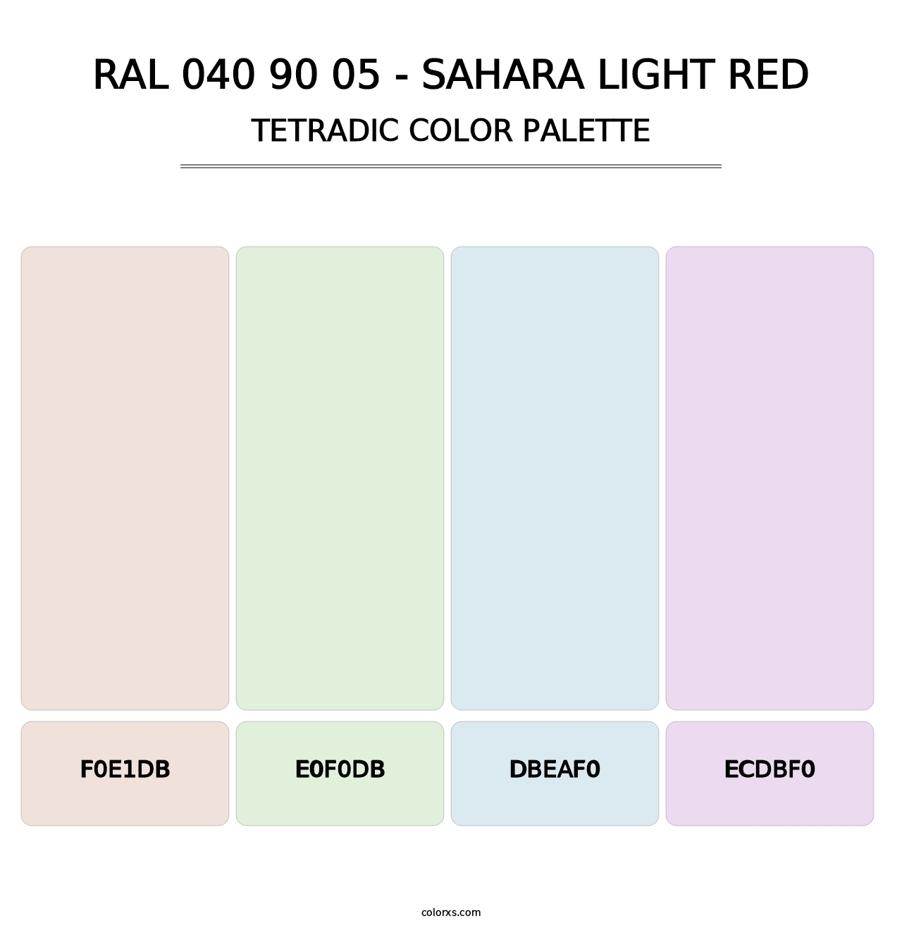 RAL 040 90 05 - Sahara Light Red - Tetradic Color Palette