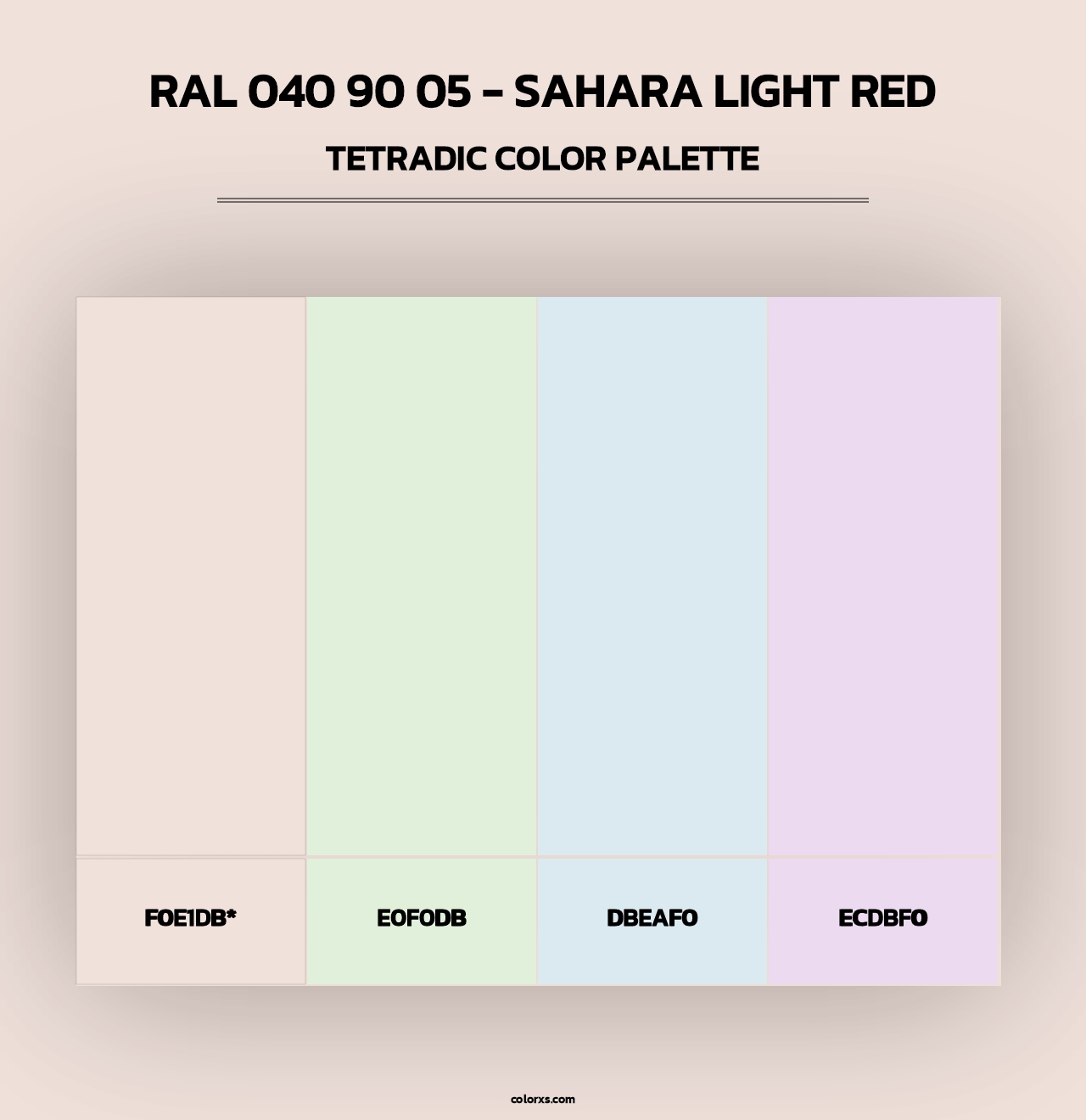 RAL 040 90 05 - Sahara Light Red - Tetradic Color Palette