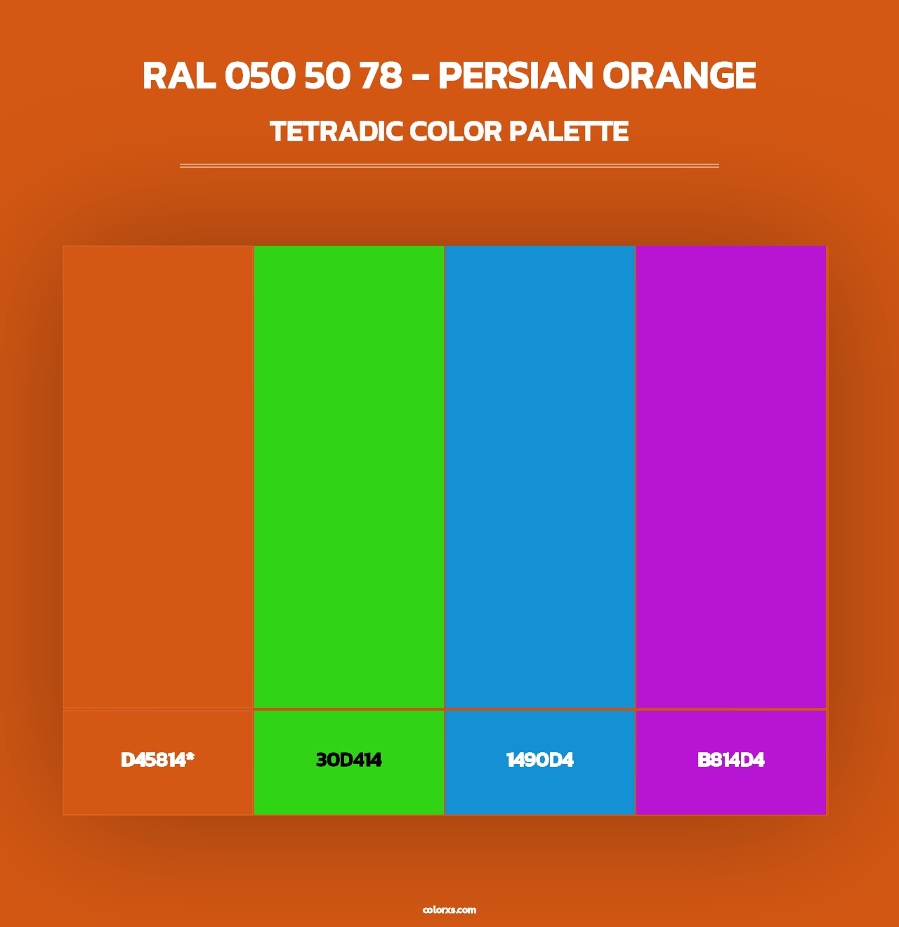 RAL 050 50 78 - Persian Orange - Tetradic Color Palette