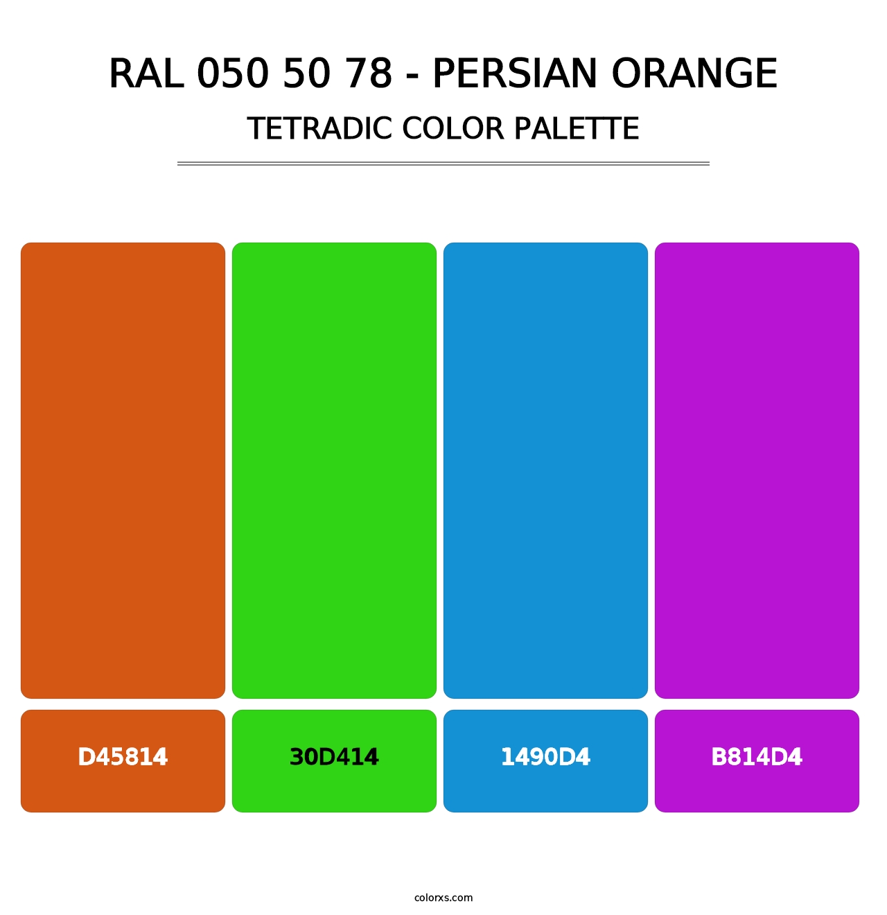RAL 050 50 78 - Persian Orange - Tetradic Color Palette