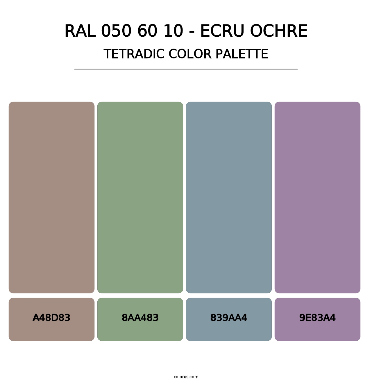 RAL 050 60 10 - Ecru Ochre - Tetradic Color Palette