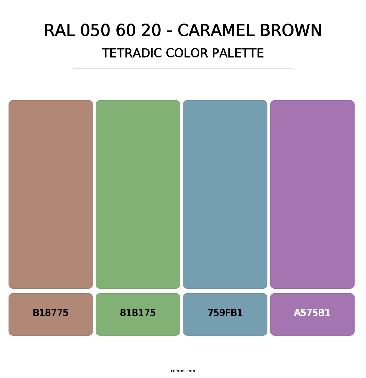 RAL 050 60 20 - Caramel Brown - Tetradic Color Palette