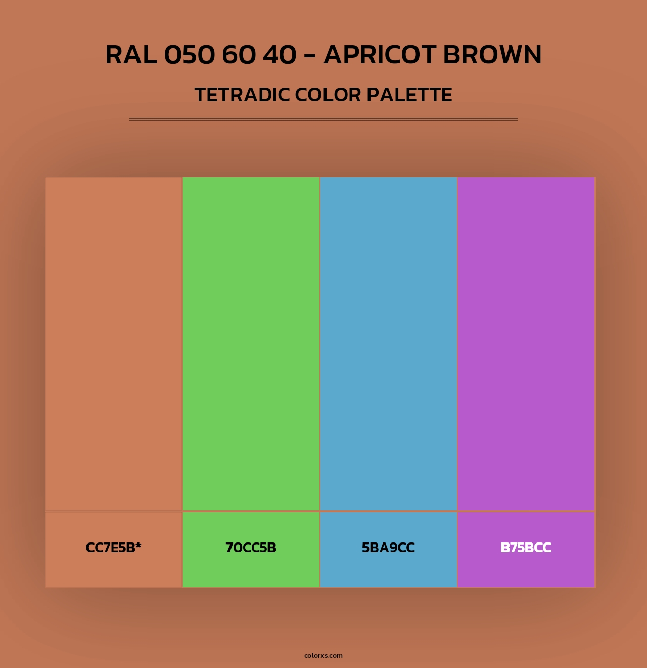 RAL 050 60 40 - Apricot Brown - Tetradic Color Palette