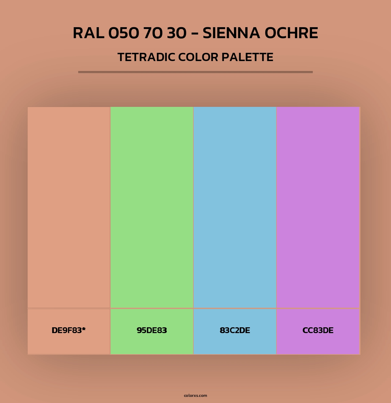 RAL 050 70 30 - Sienna Ochre - Tetradic Color Palette
