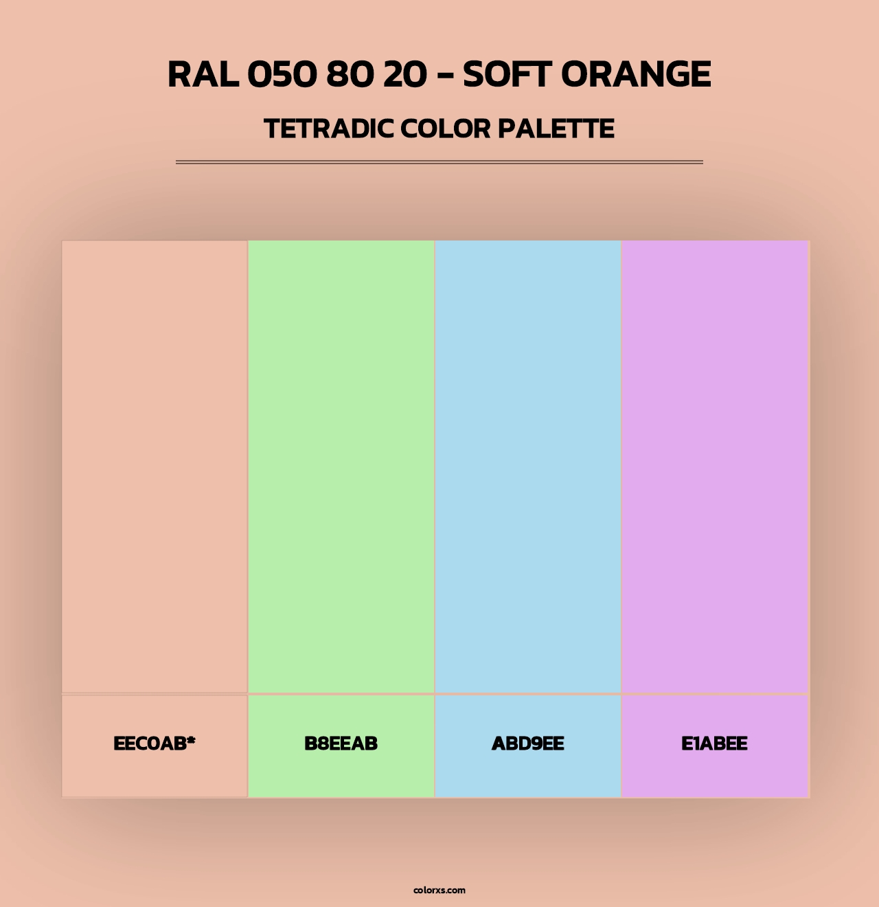 RAL 050 80 20 - Soft Orange - Tetradic Color Palette