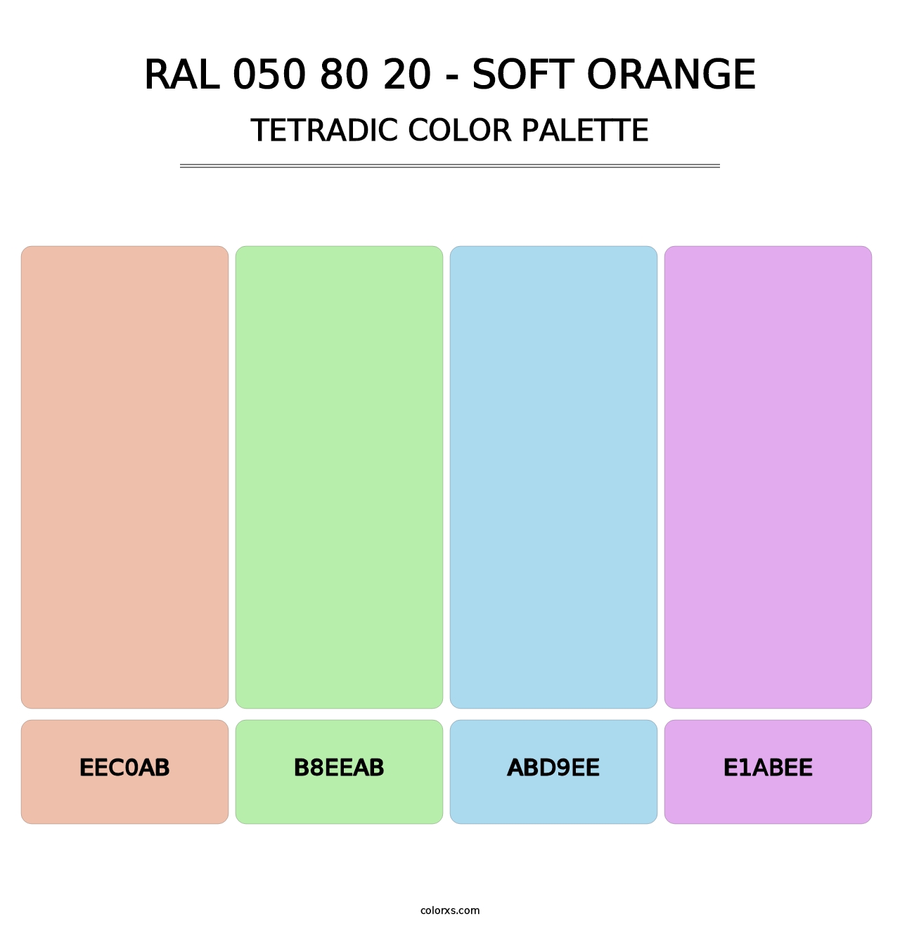 RAL 050 80 20 - Soft Orange - Tetradic Color Palette
