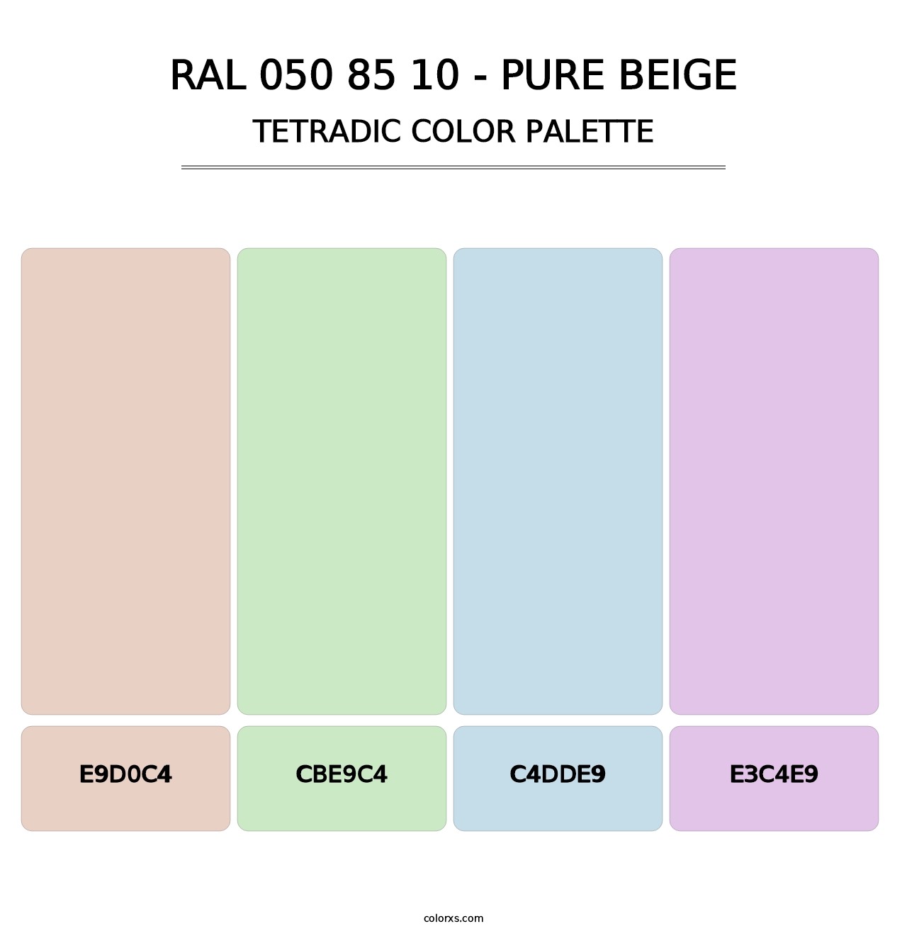 RAL 050 85 10 - Pure Beige - Tetradic Color Palette