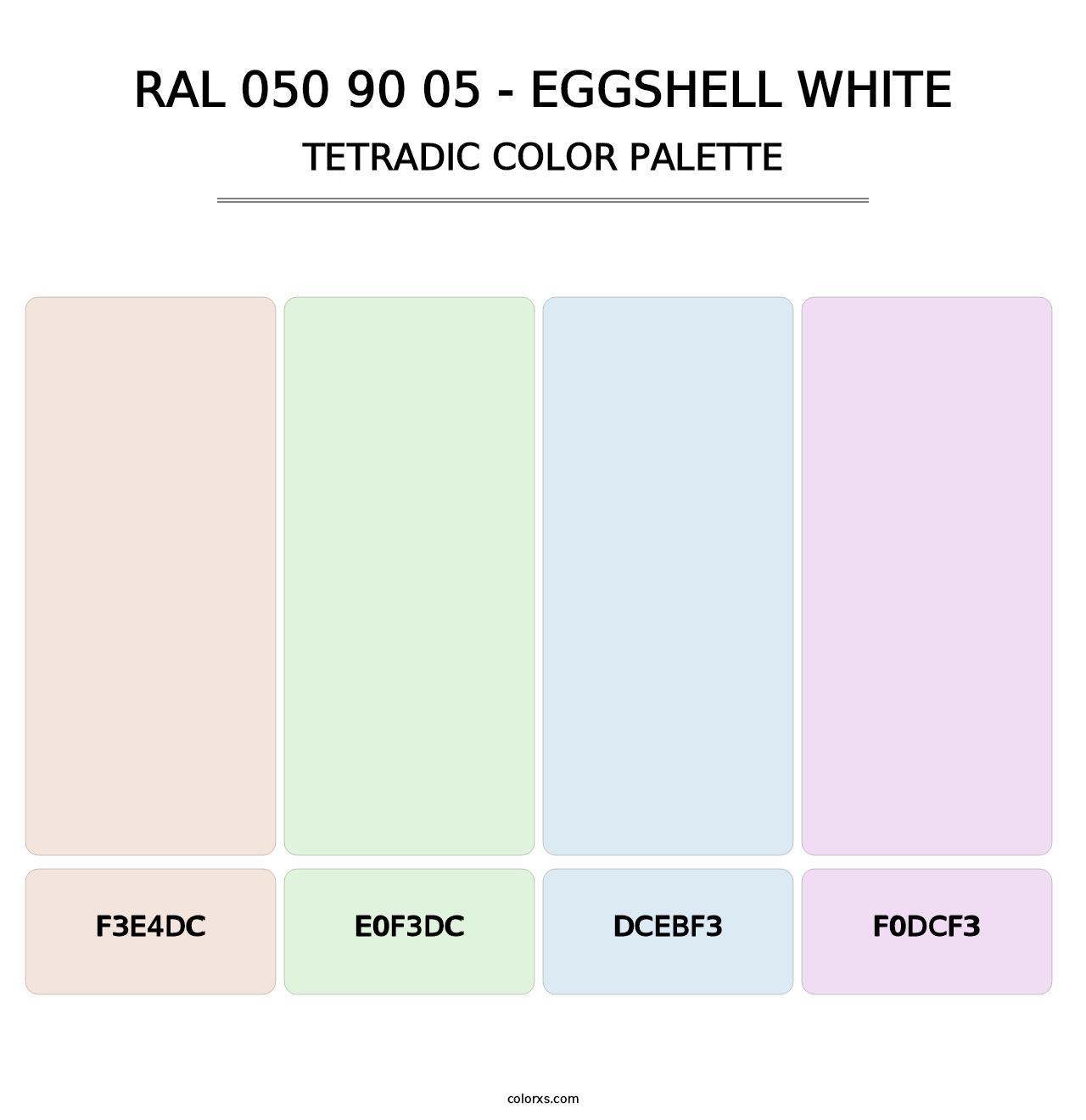 RAL 050 90 05 - Eggshell White - Tetradic Color Palette