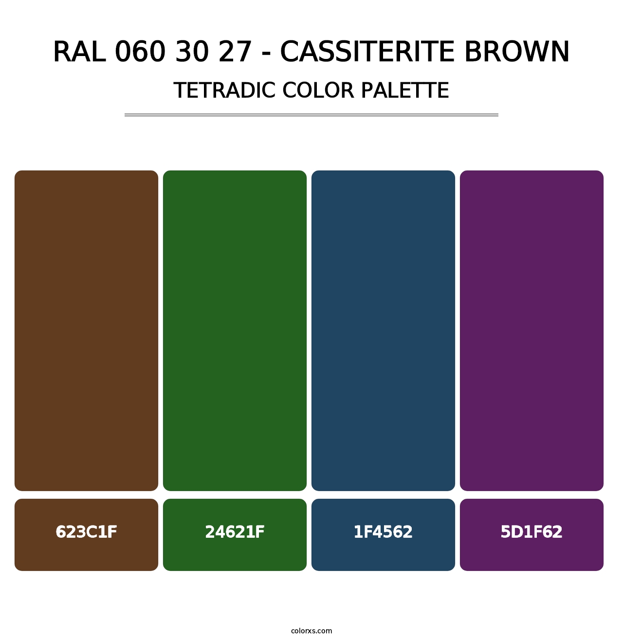 RAL 060 30 27 - Cassiterite Brown - Tetradic Color Palette