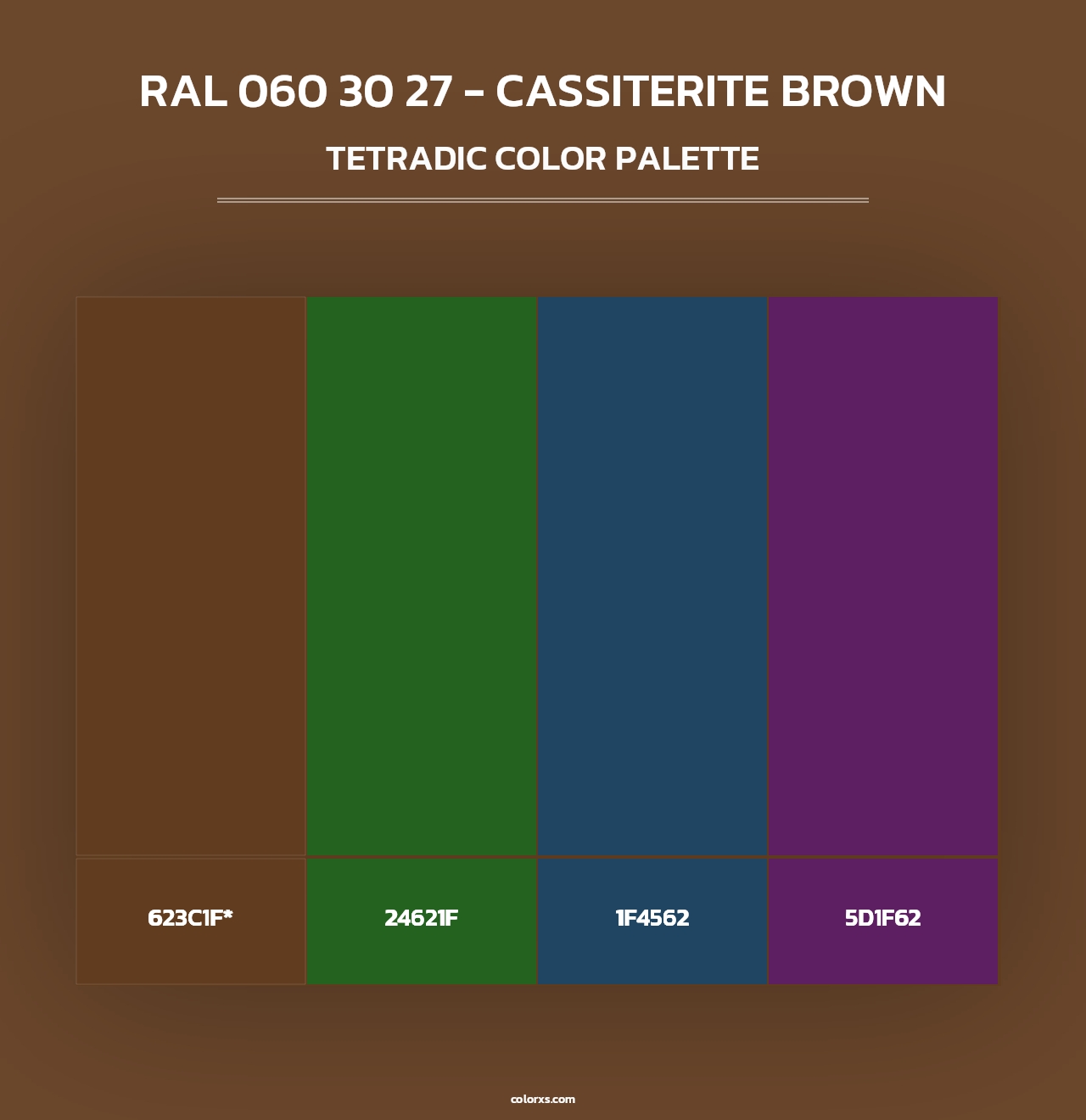RAL 060 30 27 - Cassiterite Brown - Tetradic Color Palette