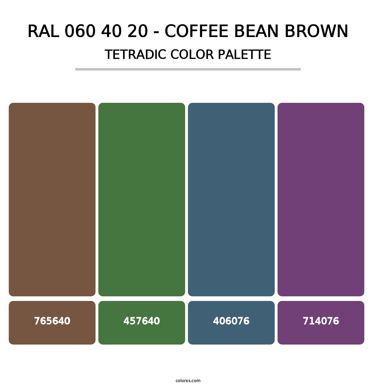 RAL 060 40 20 - Coffee Bean Brown - Tetradic Color Palette