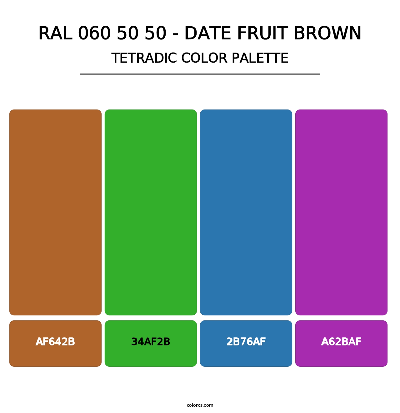 RAL 060 50 50 - Date Fruit Brown - Tetradic Color Palette