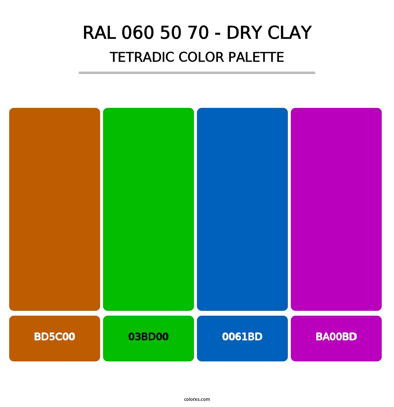RAL 060 50 70 - Dry Clay - Tetradic Color Palette