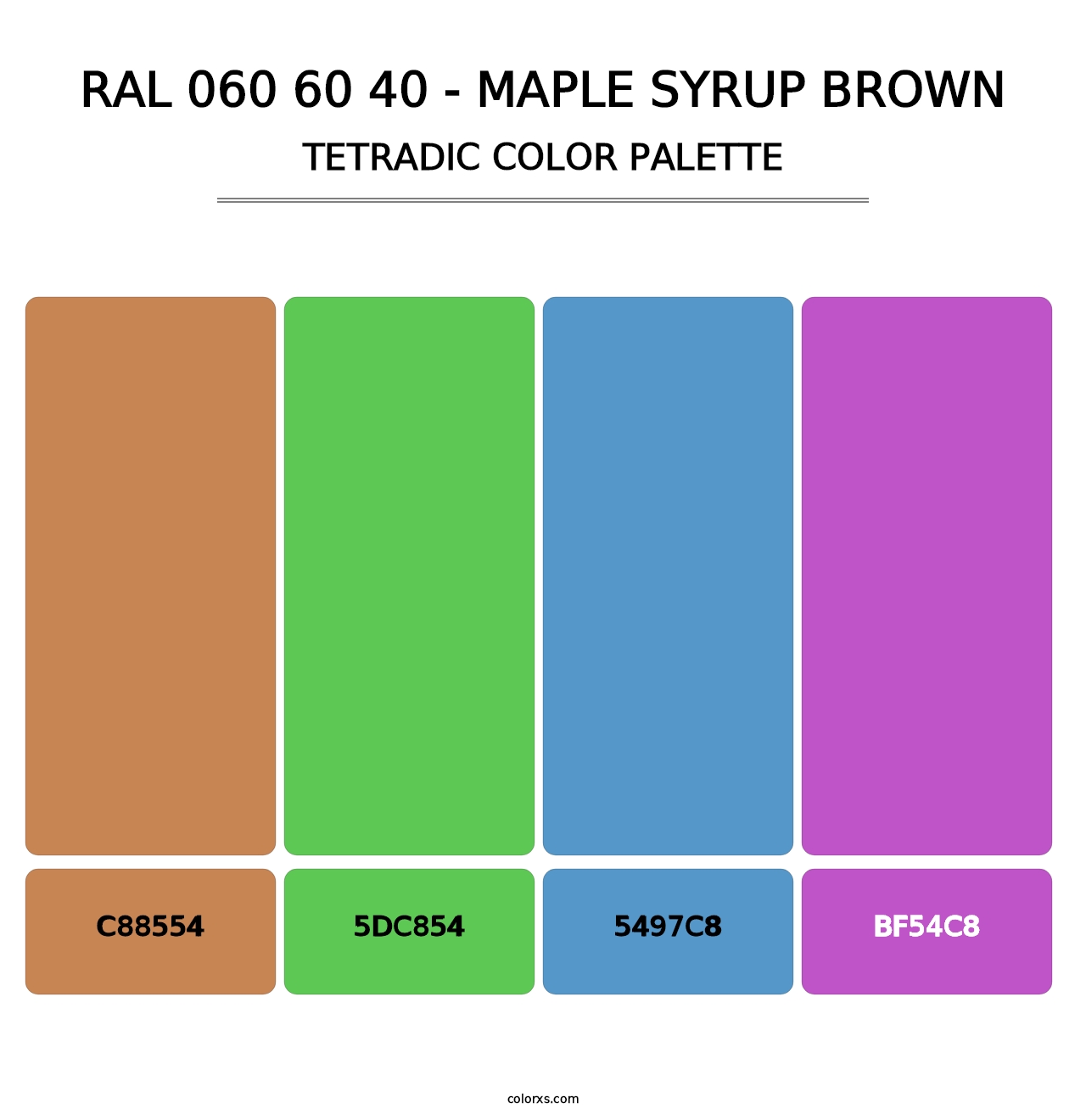 RAL 060 60 40 - Maple Syrup Brown - Tetradic Color Palette