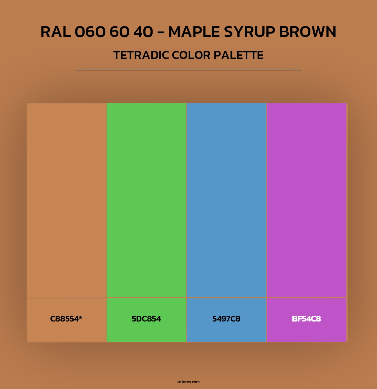 RAL 060 60 40 - Maple Syrup Brown - Tetradic Color Palette