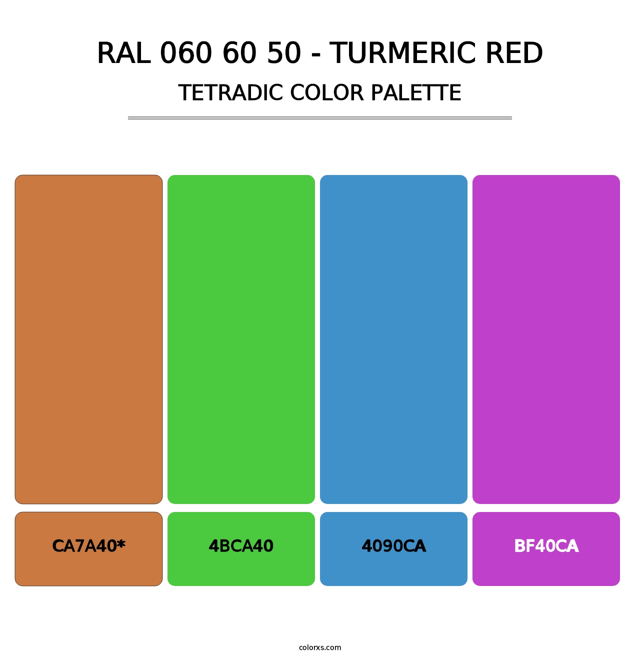 RAL 060 60 50 - Turmeric Red - Tetradic Color Palette