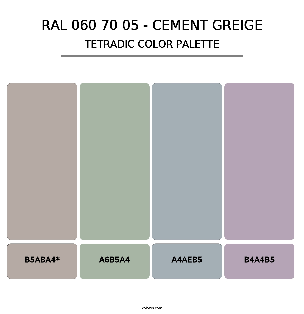 RAL 060 70 05 - Cement Greige - Tetradic Color Palette