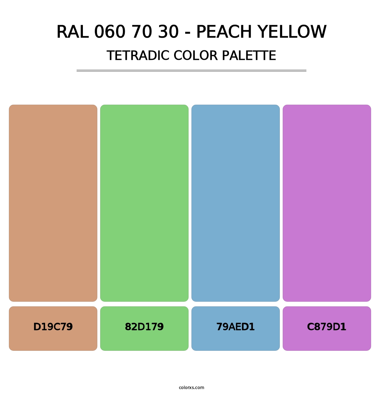 RAL 060 70 30 - Peach Yellow - Tetradic Color Palette