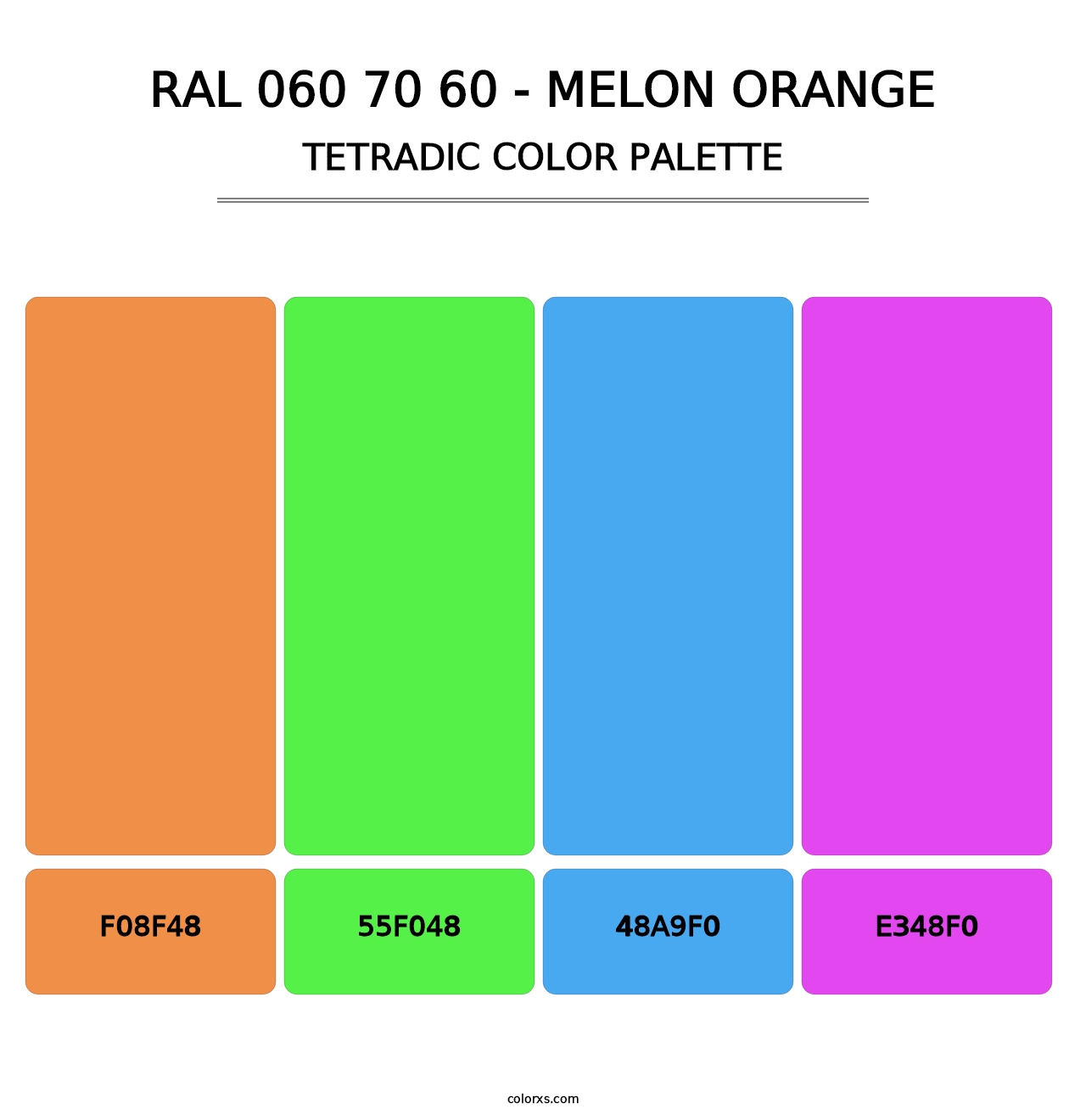 RAL 060 70 60 - Melon Orange - Tetradic Color Palette