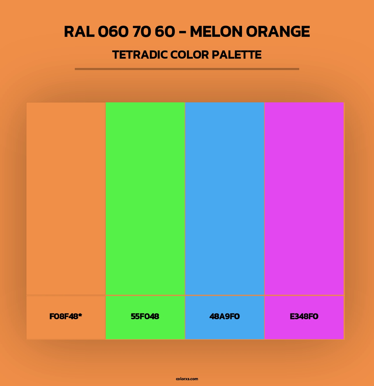 RAL 060 70 60 - Melon Orange - Tetradic Color Palette