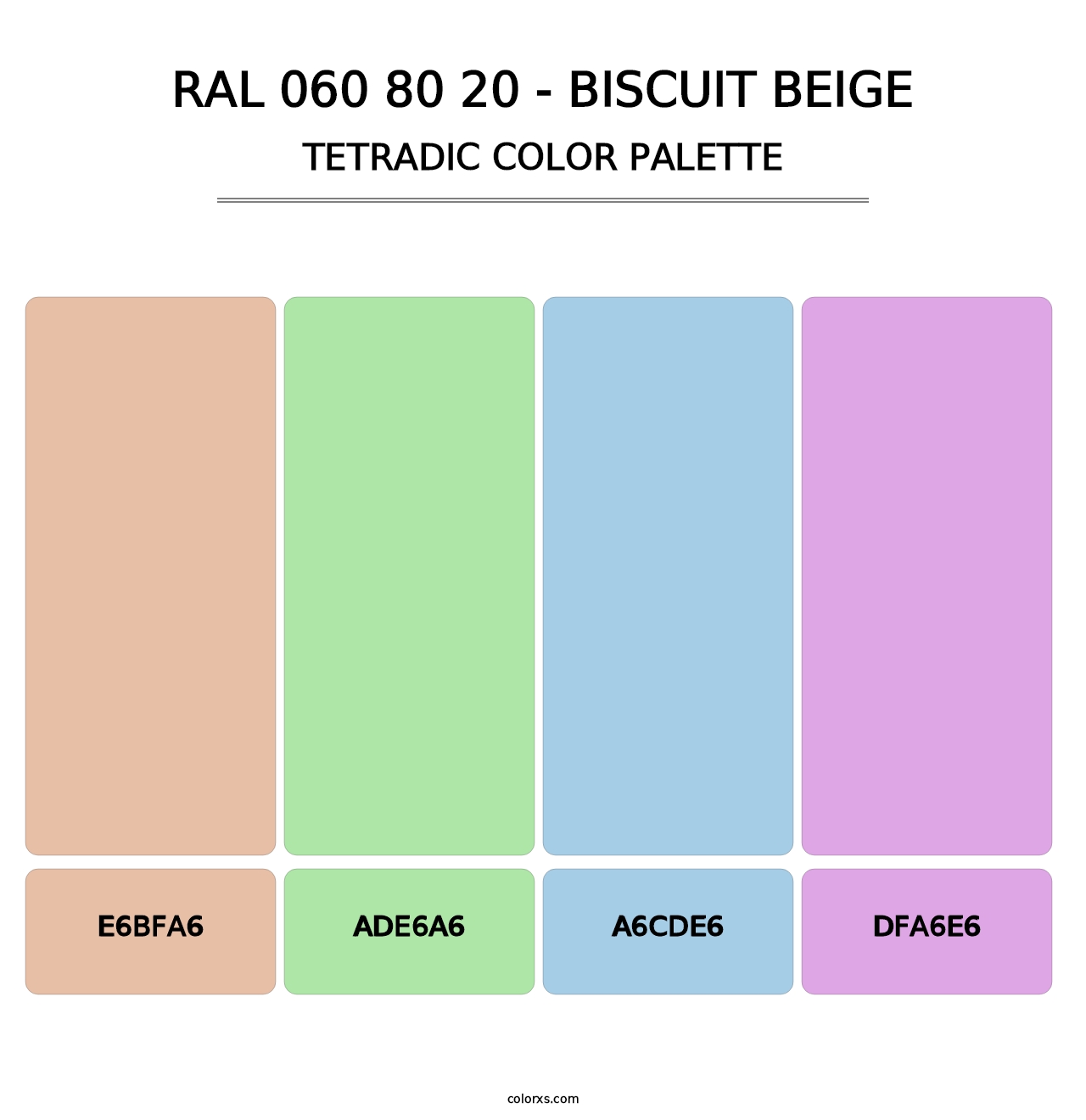 RAL 060 80 20 - Biscuit Beige - Tetradic Color Palette
