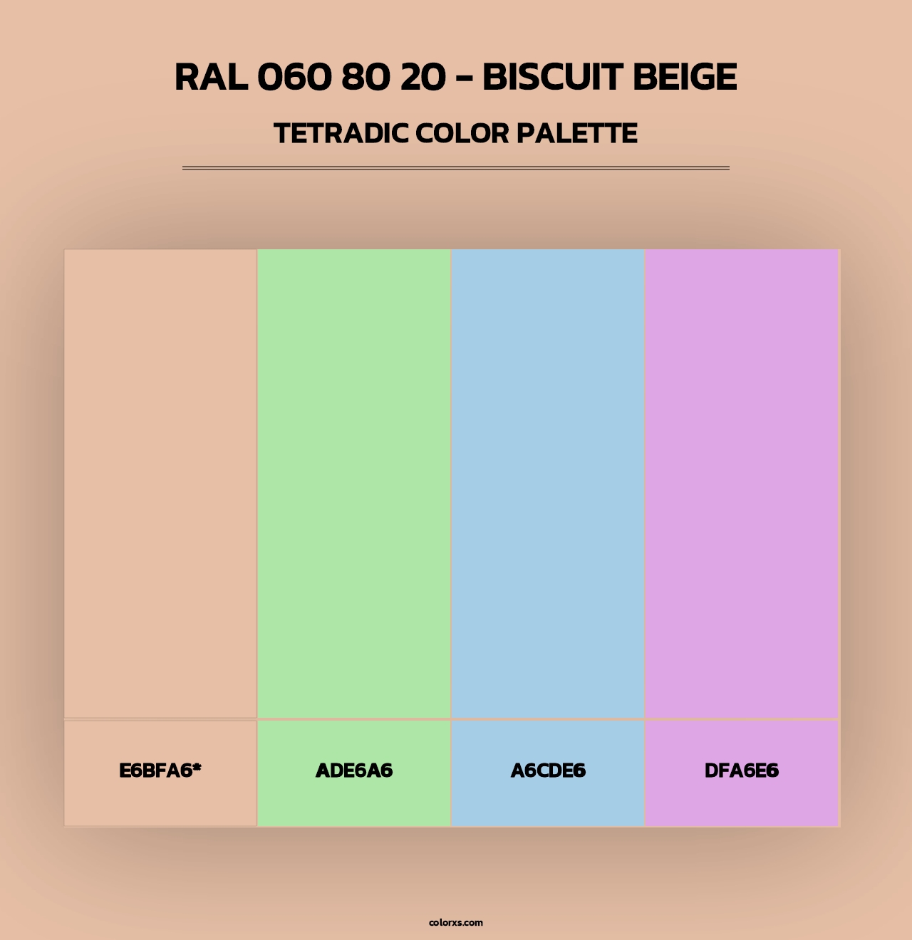 RAL 060 80 20 - Biscuit Beige - Tetradic Color Palette