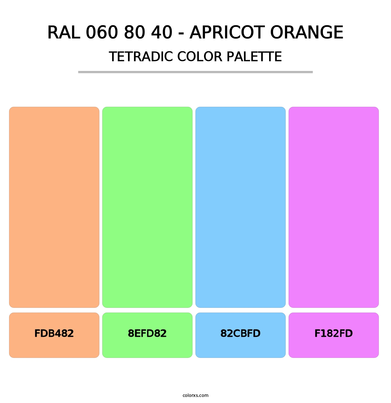 RAL 060 80 40 - Apricot Orange - Tetradic Color Palette