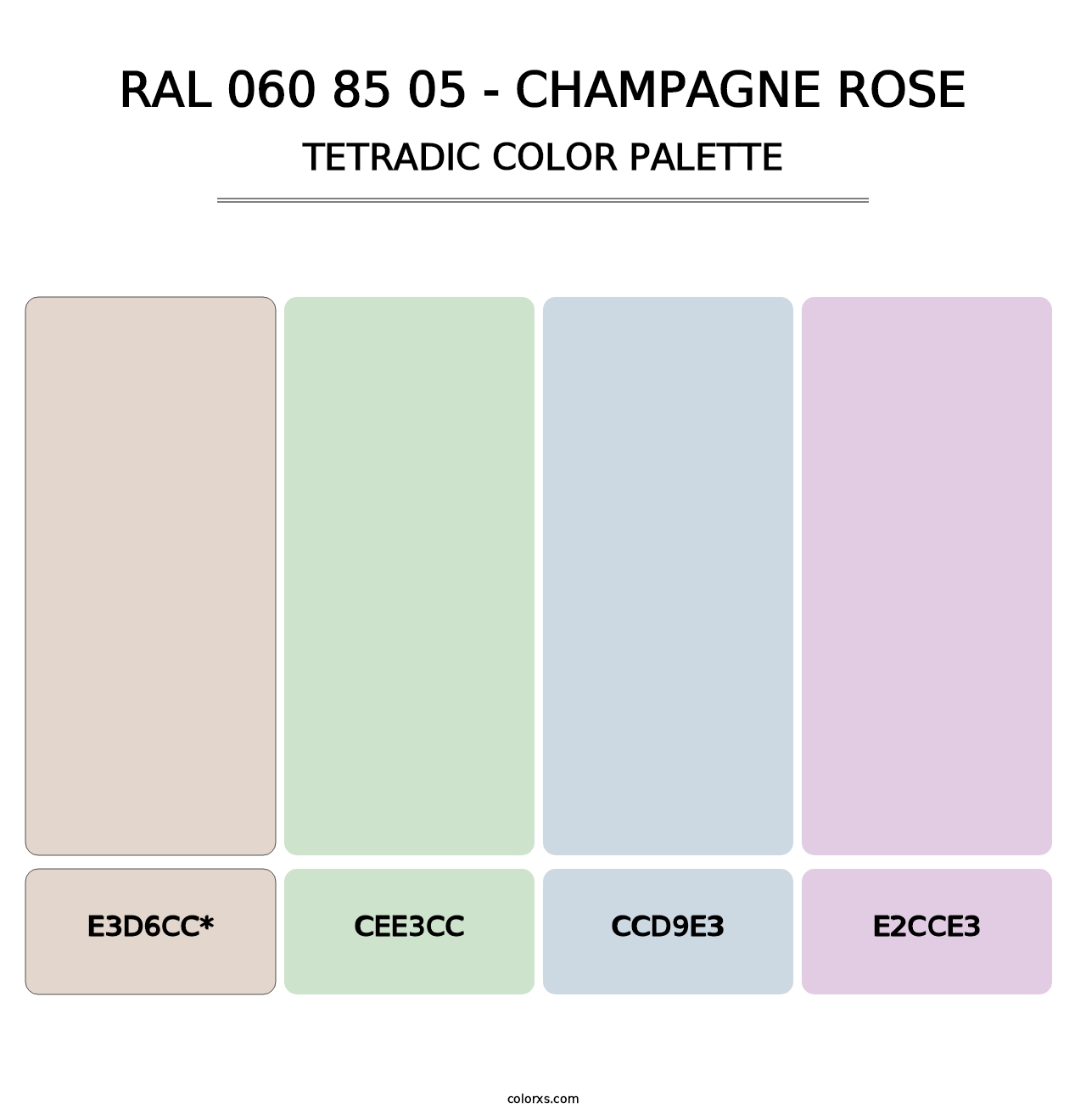 RAL 060 85 05 - Champagne Rose - Tetradic Color Palette