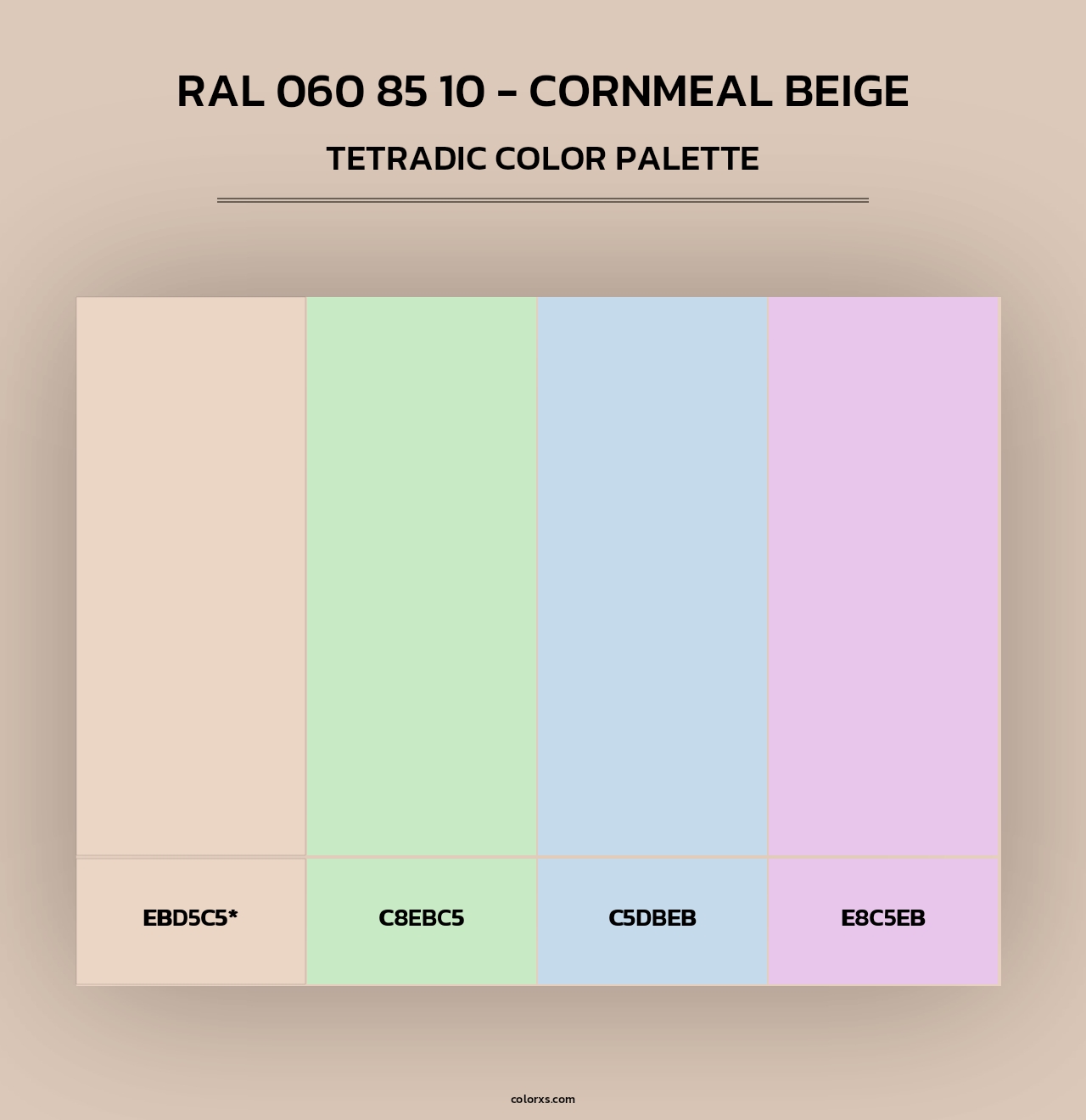RAL 060 85 10 - Cornmeal Beige - Tetradic Color Palette