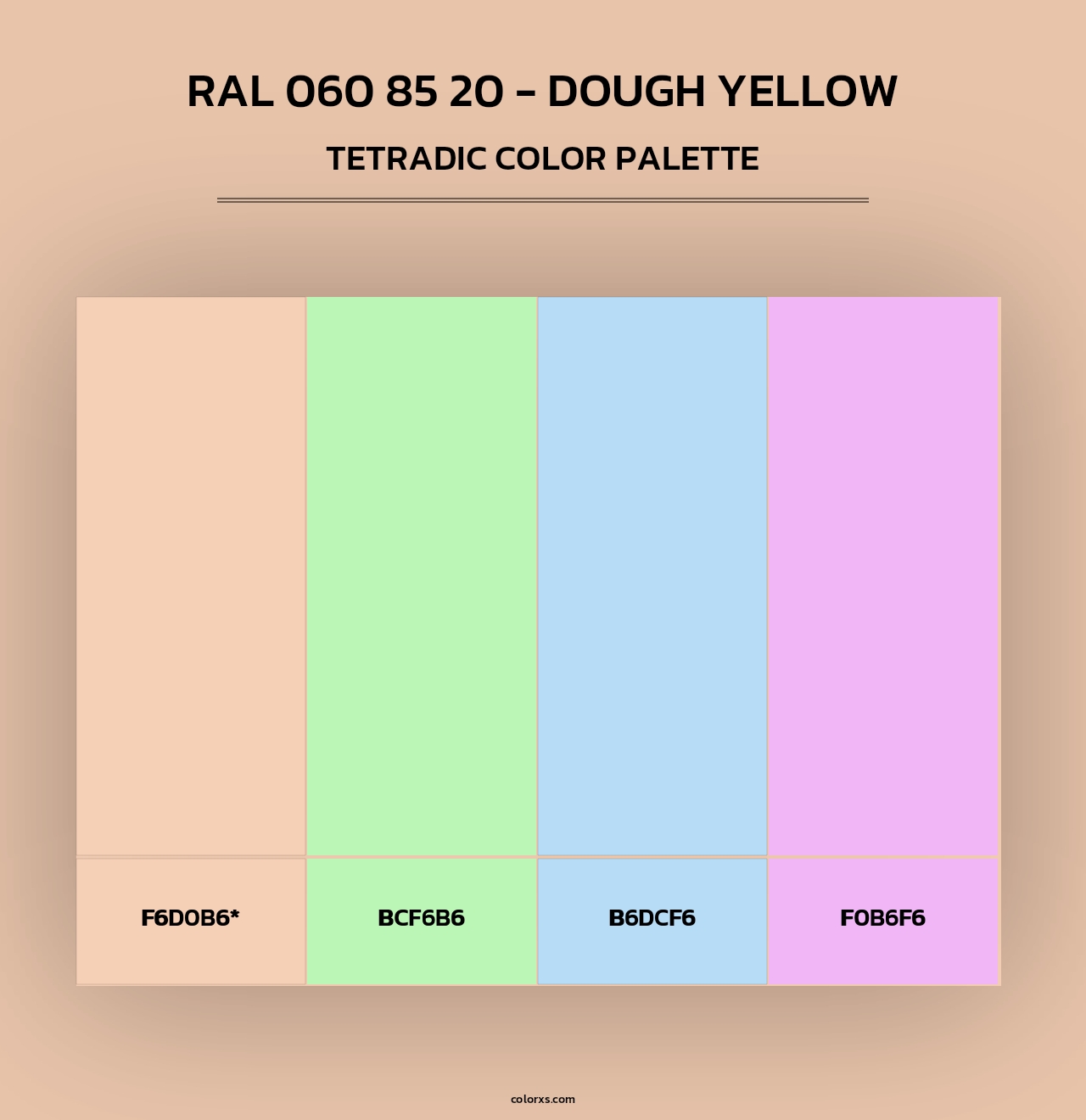 RAL 060 85 20 - Dough Yellow - Tetradic Color Palette