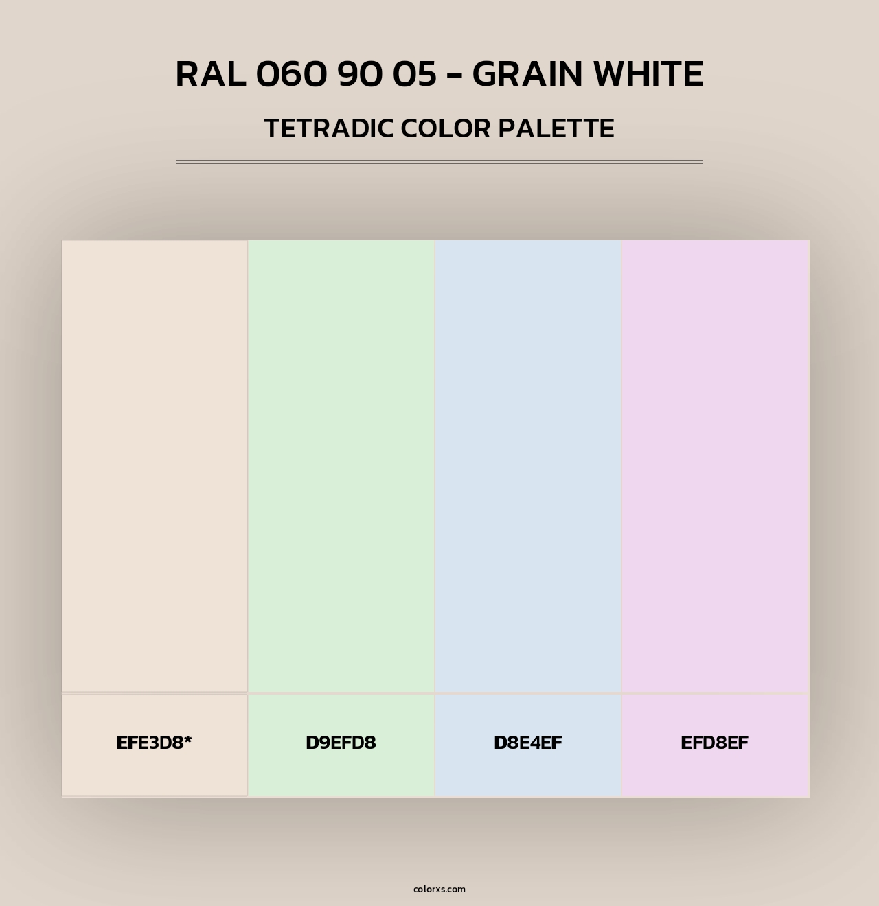 RAL 060 90 05 - Grain White - Tetradic Color Palette