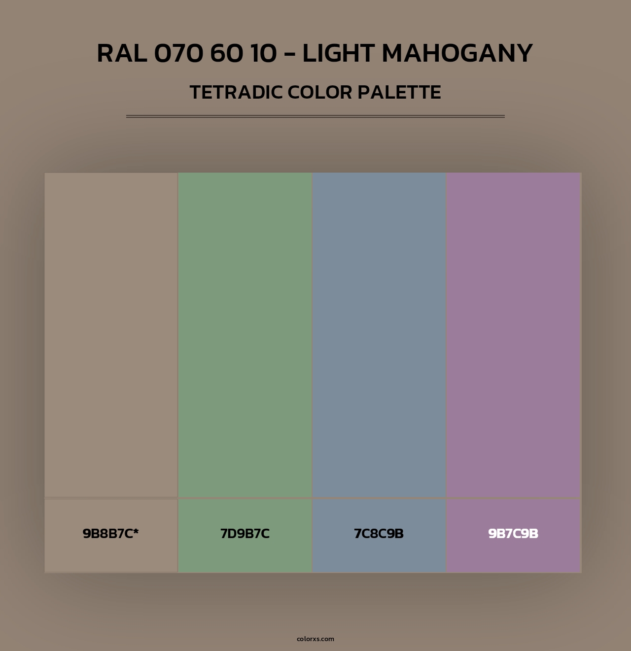 RAL 070 60 10 - Light Mahogany - Tetradic Color Palette
